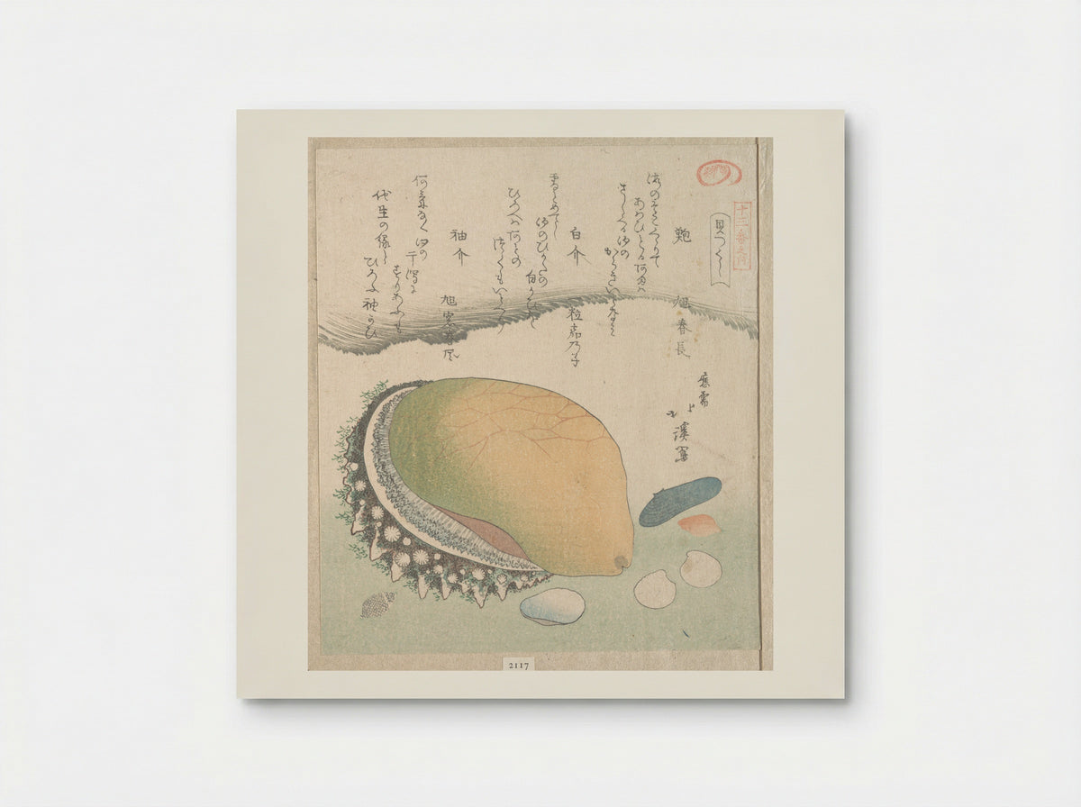 Awabi (Ear-Shell) and Various Shells - Totoya Hokkei - Poster