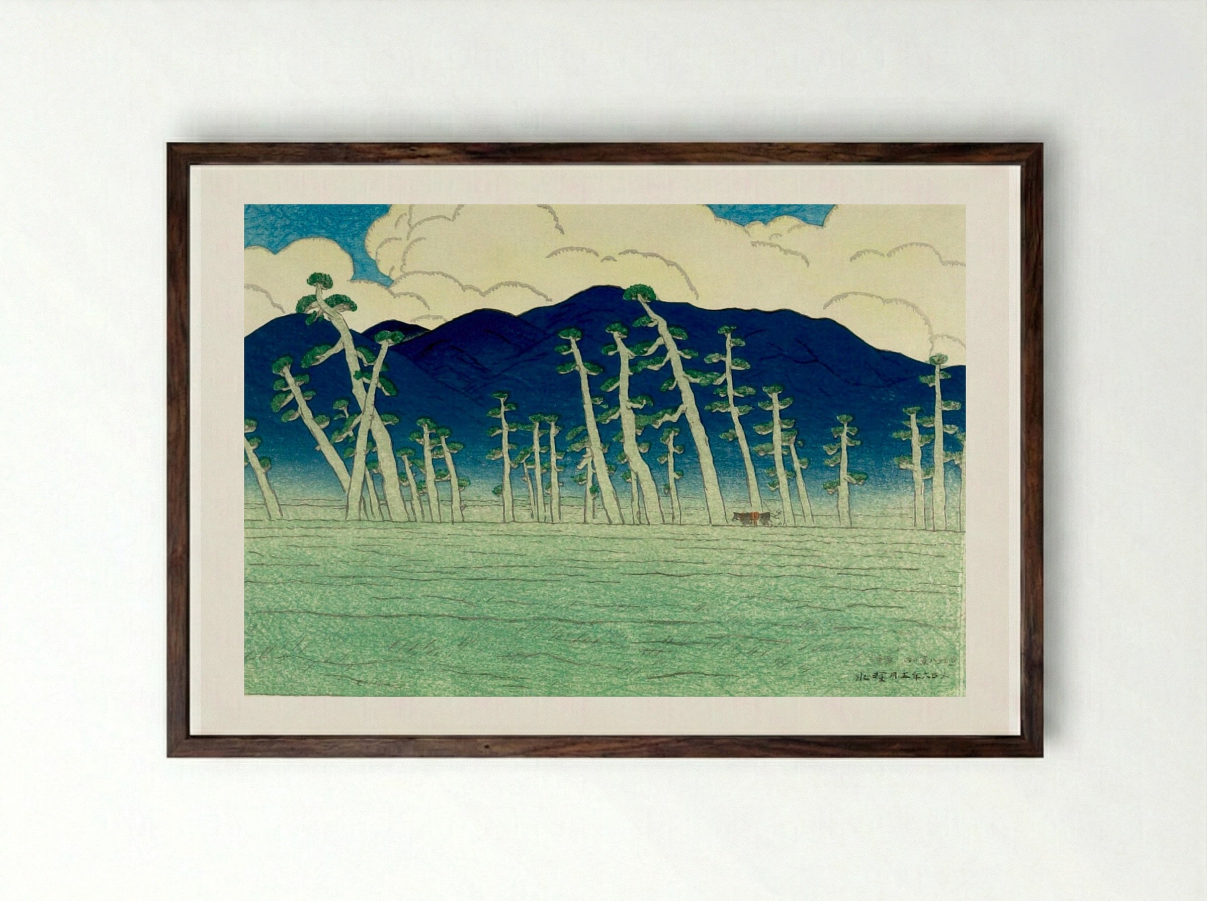 Awazu, from the series Eight Views of Lake Biwa - Itō Shinsui - Framed Print Dark Wood