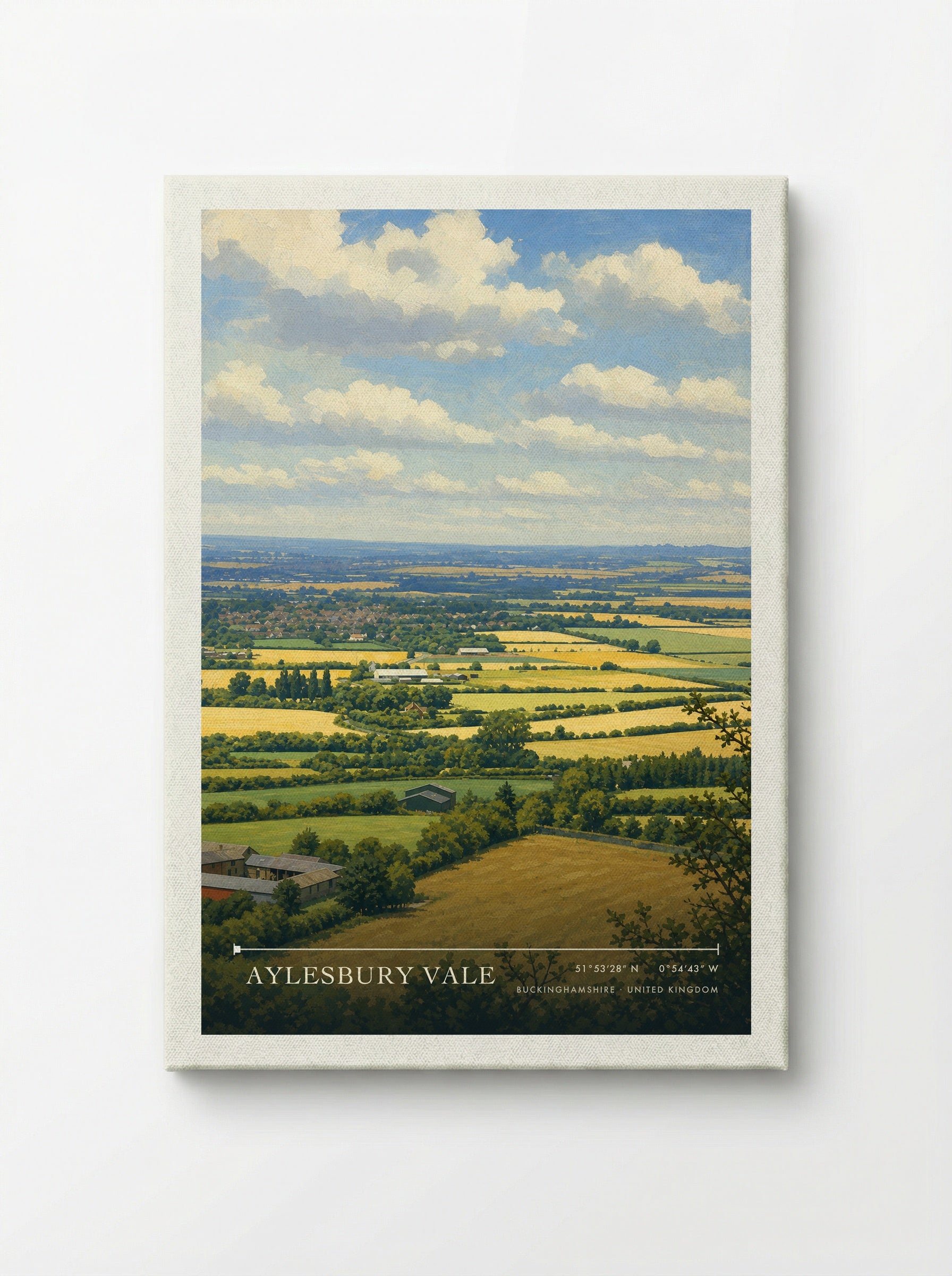 Aylesbury Vale Buckinghamshire United Kingdom Travel Poster - Canvas