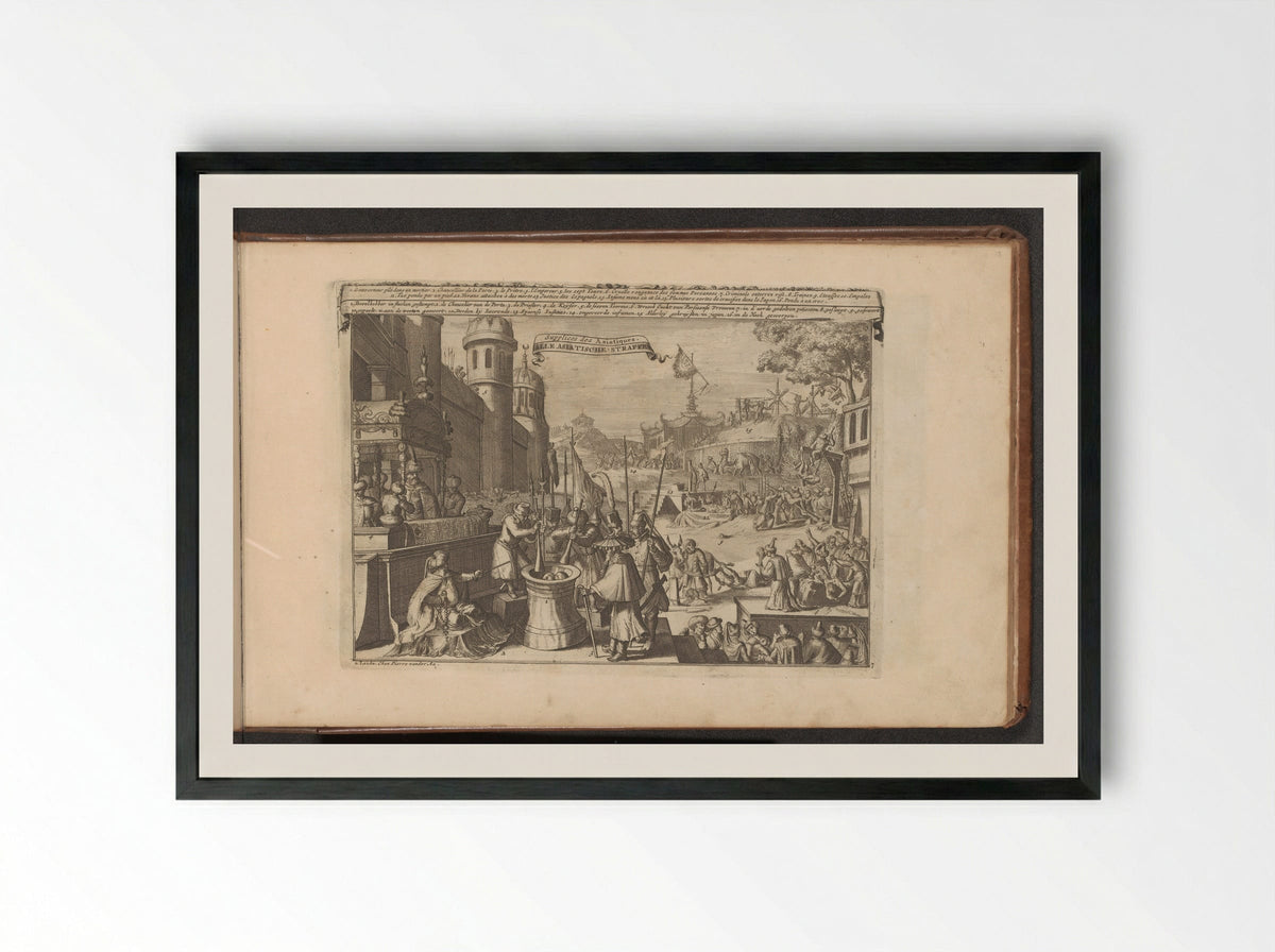 Aziatische straffen - Romeyn de Hooghe - Framed Print Black
