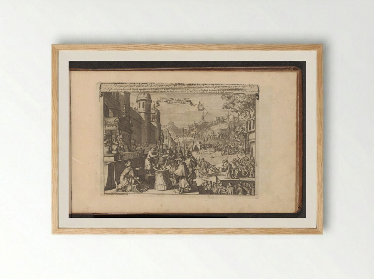 Aziatische straffen - Romeyn de Hooghe - Framed Print Wood
