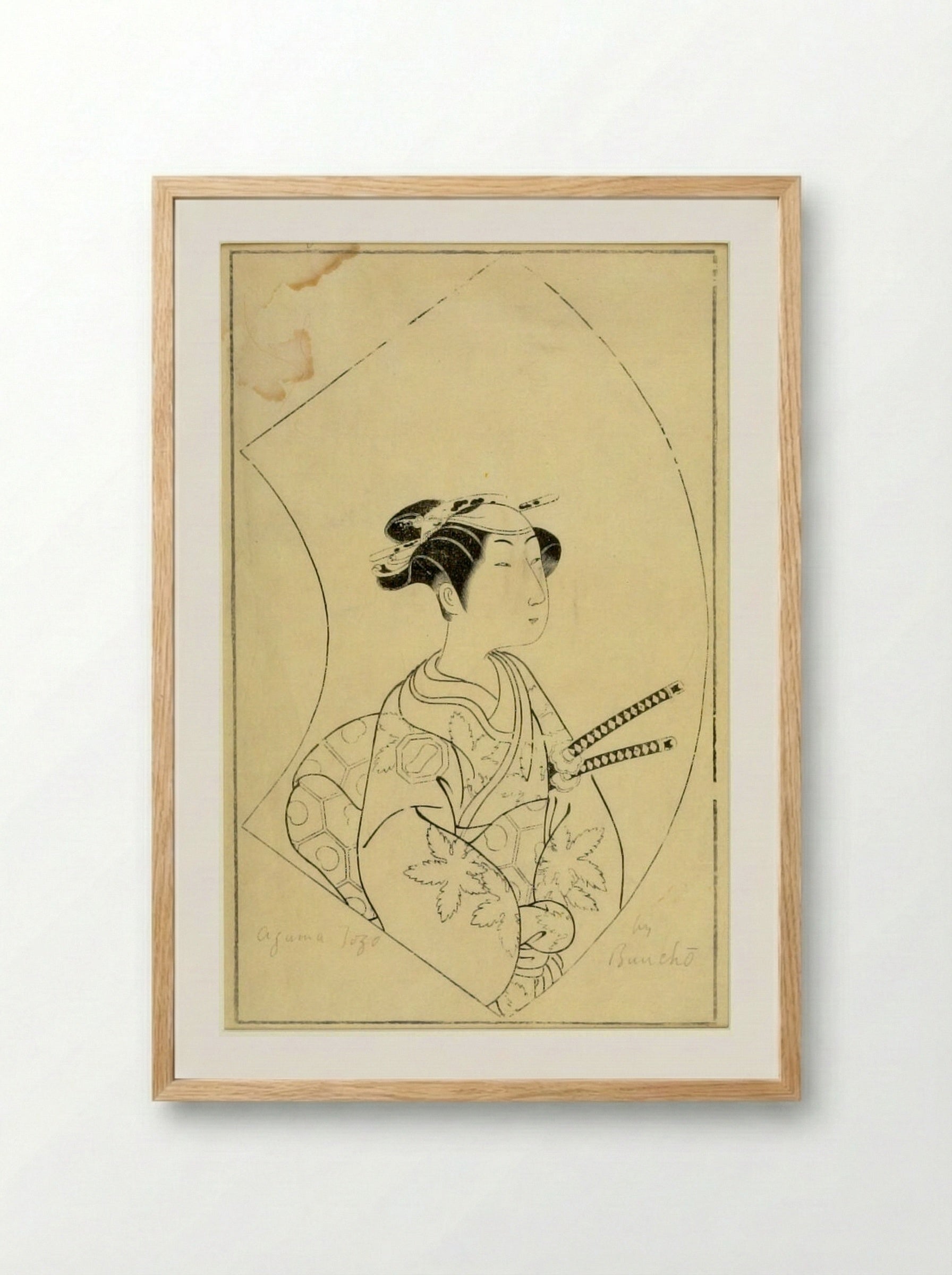 Azuma Tozō (Actor Portrait) - Ippitsusai Bunchō - Framed Print Wood