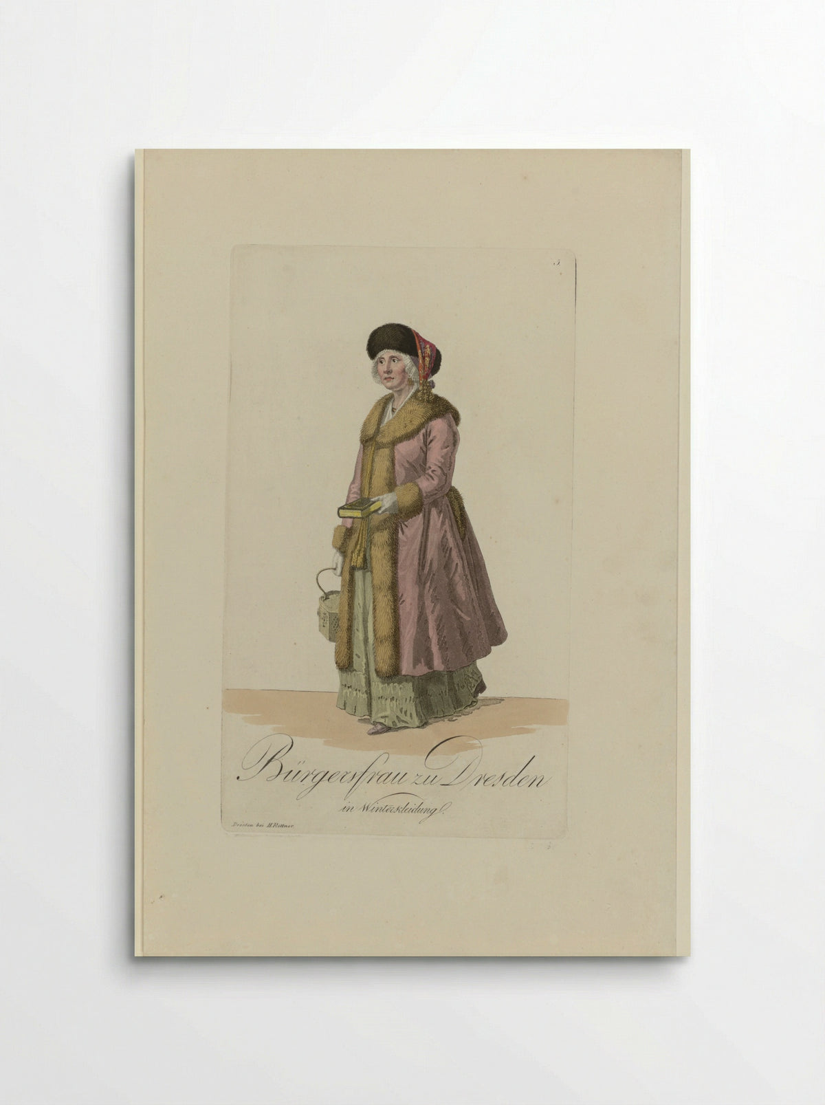 Bürgerfrau zu Dresden in Winterkleidung - Samuel Gränicher - Poster