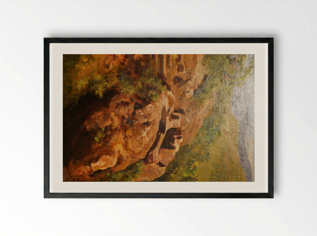Baño de Nezahualcoyotl - José María Velasco - Framed Print Black