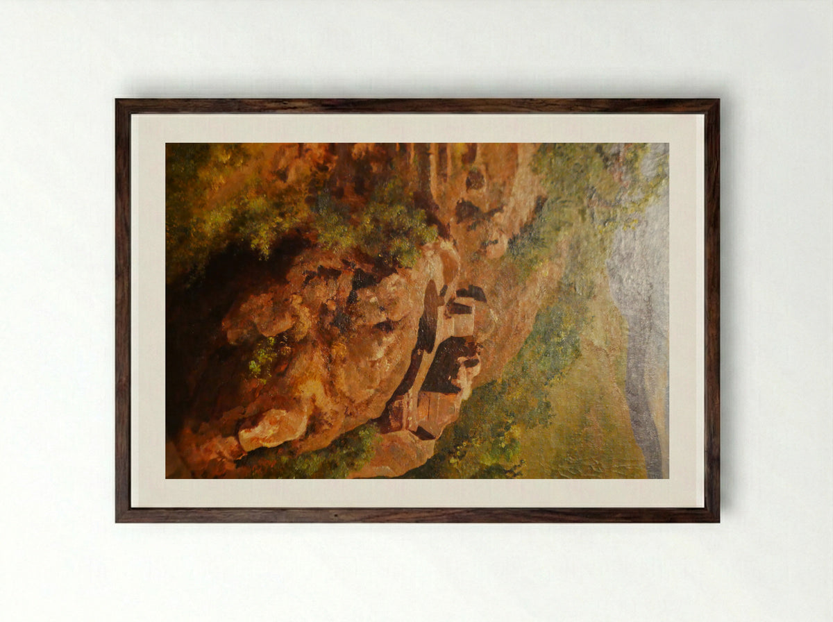 Baño de Nezahualcoyotl - José María Velasco - Framed Print Dark Wood