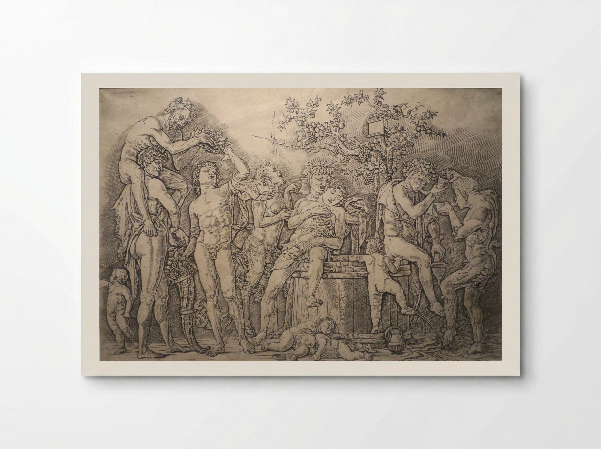 Bacchanal with a wine-press - Andrea Mantegna - Poster