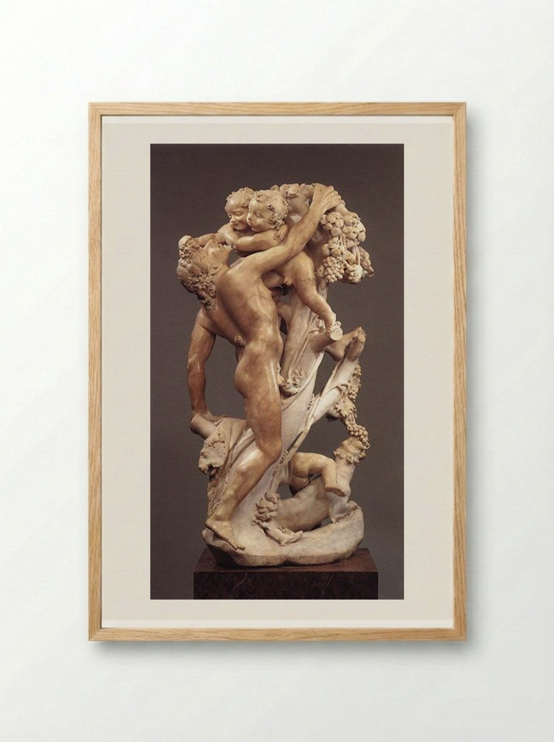 Bacchanal: A Faun Teased by Children - Gian Lorenzo Bernini - Framed Print Wood