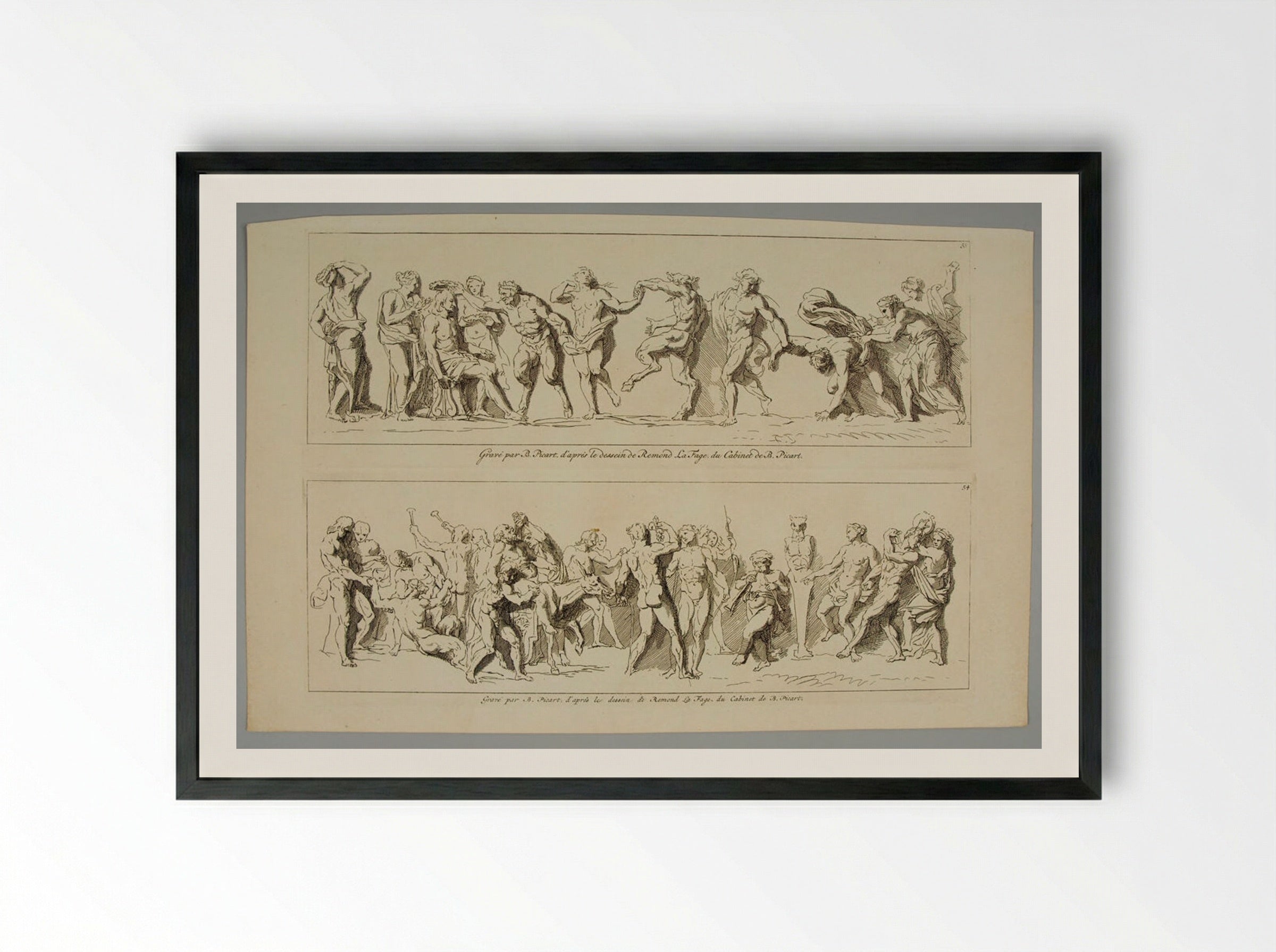 Bacchanal - Bernard Picart - Framed Print Black