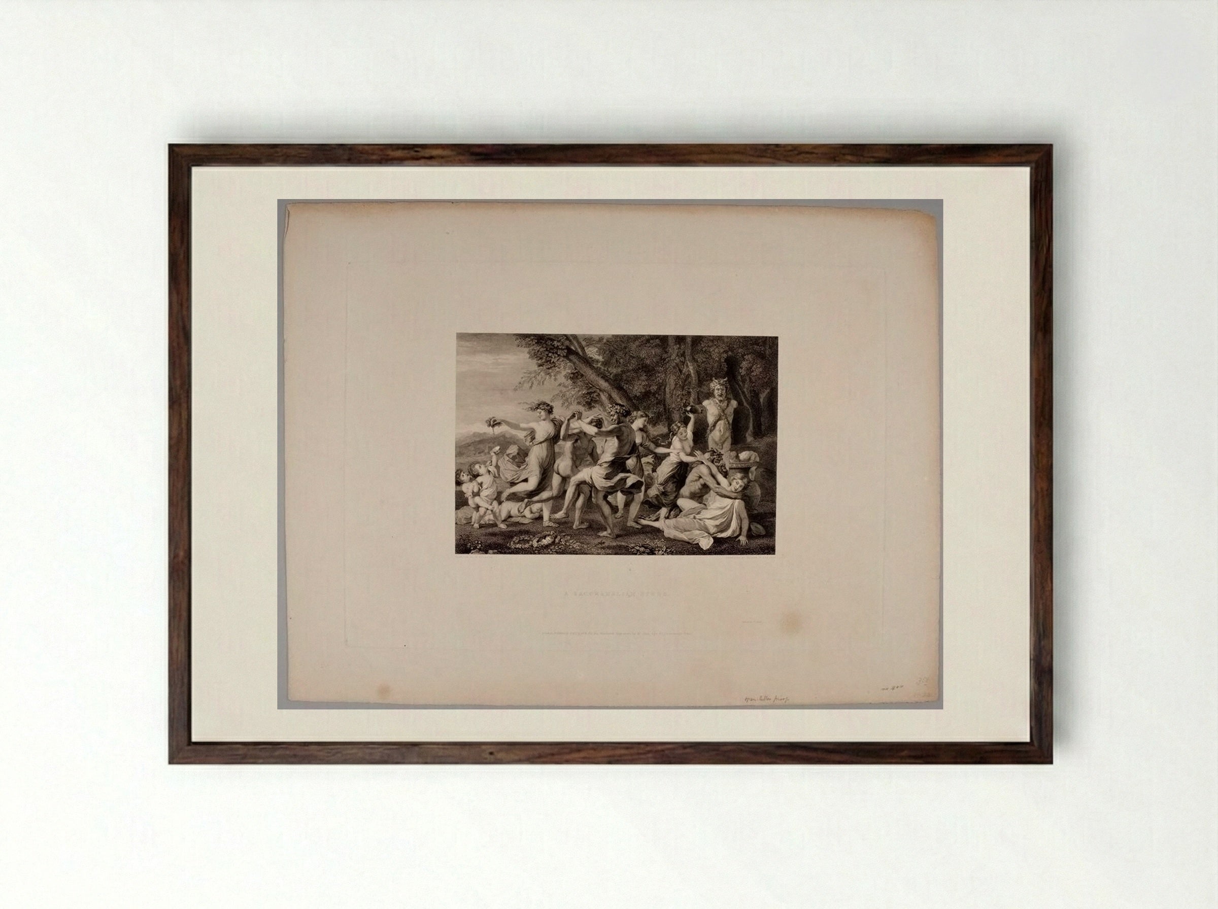 Bacchanalian Scene - George Thomas Doo - Framed Print Dark Wood