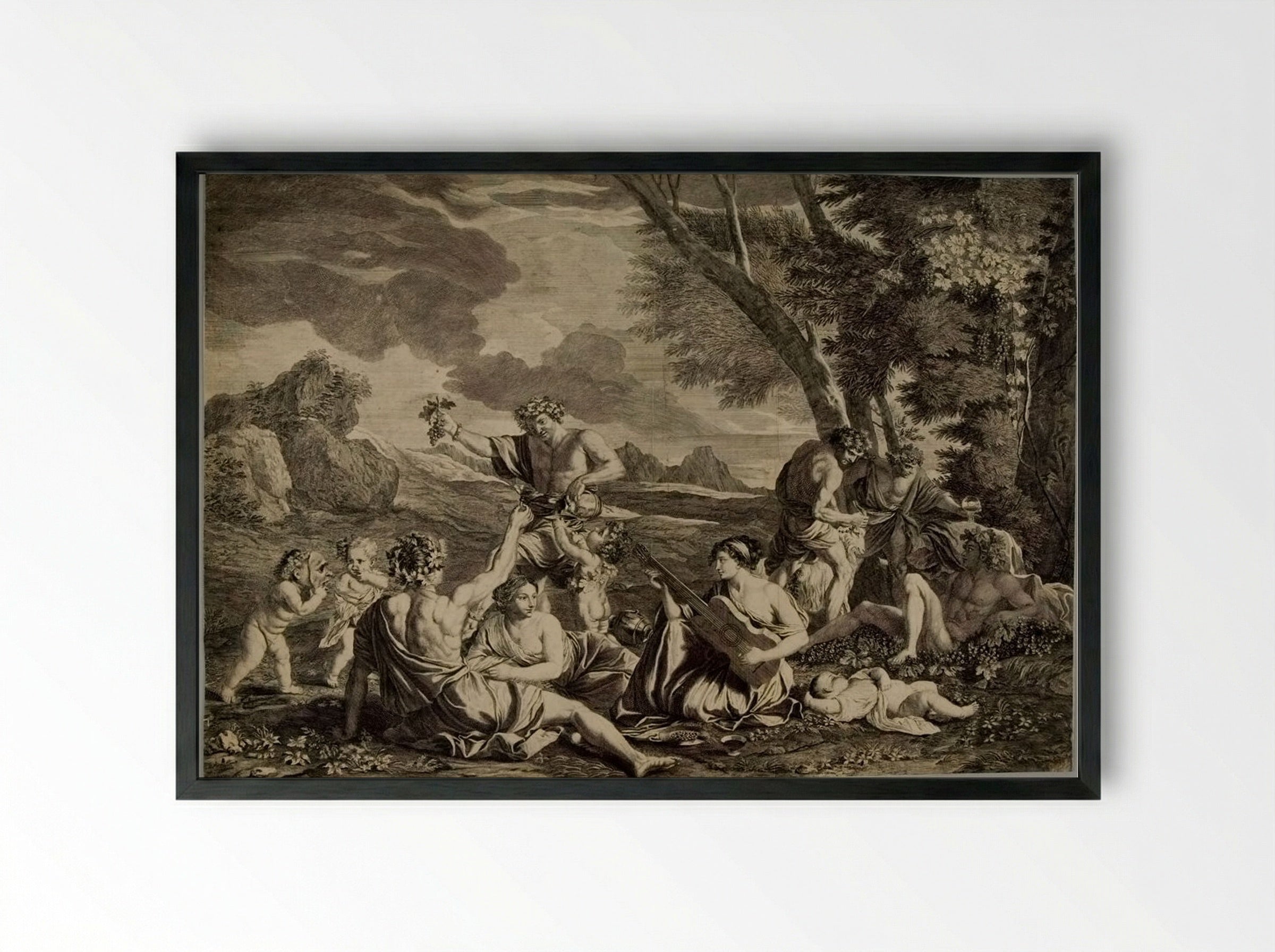Bacchanalians - Frans Ertinger - Framed Print Black