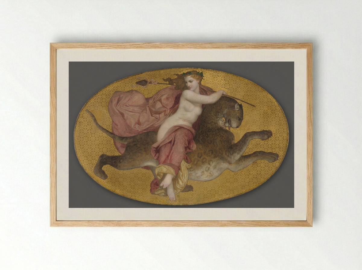 Bacchante on a Panther - William-Adolphe Bouguereau - Framed Print Wood