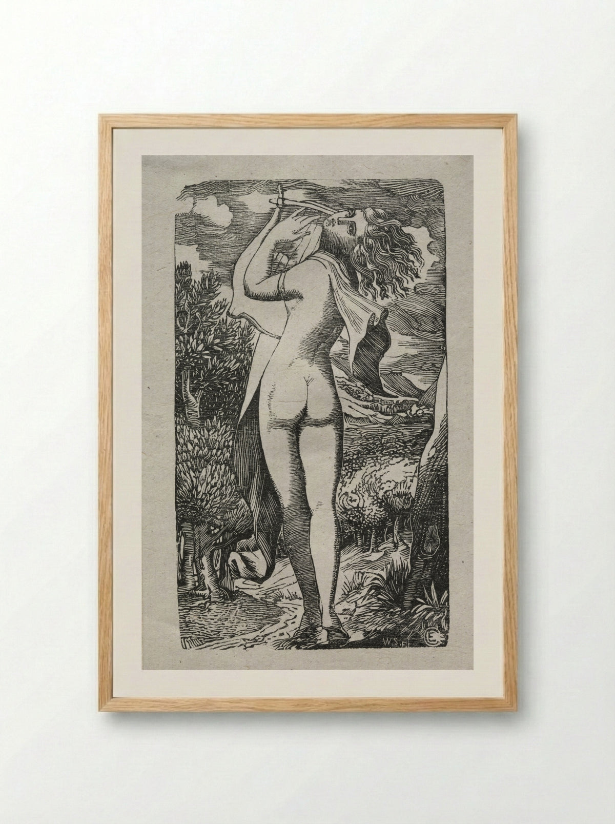 Bacchante or The Player on The Lyre - Edward Calvert - Framed Print Wood