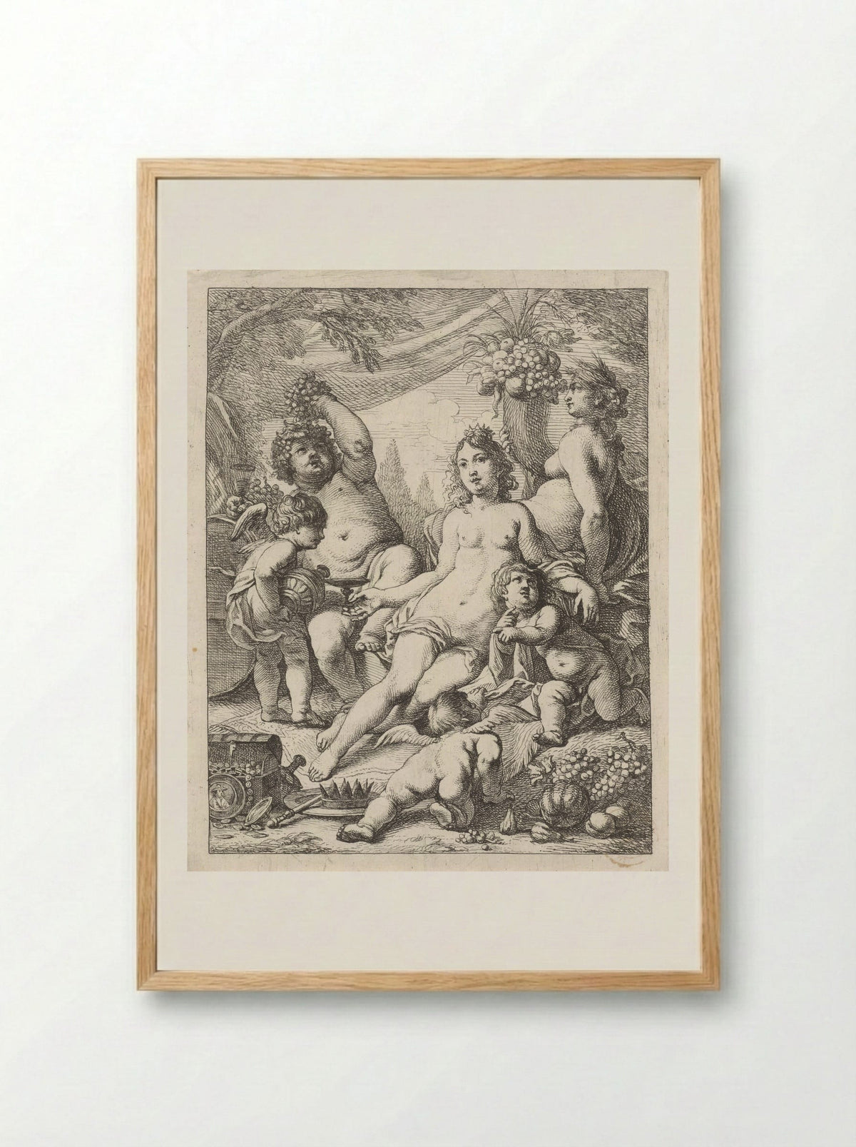 Bacchus, Ceres and Venus - Cornelis Schut (I) - Framed Print Wood