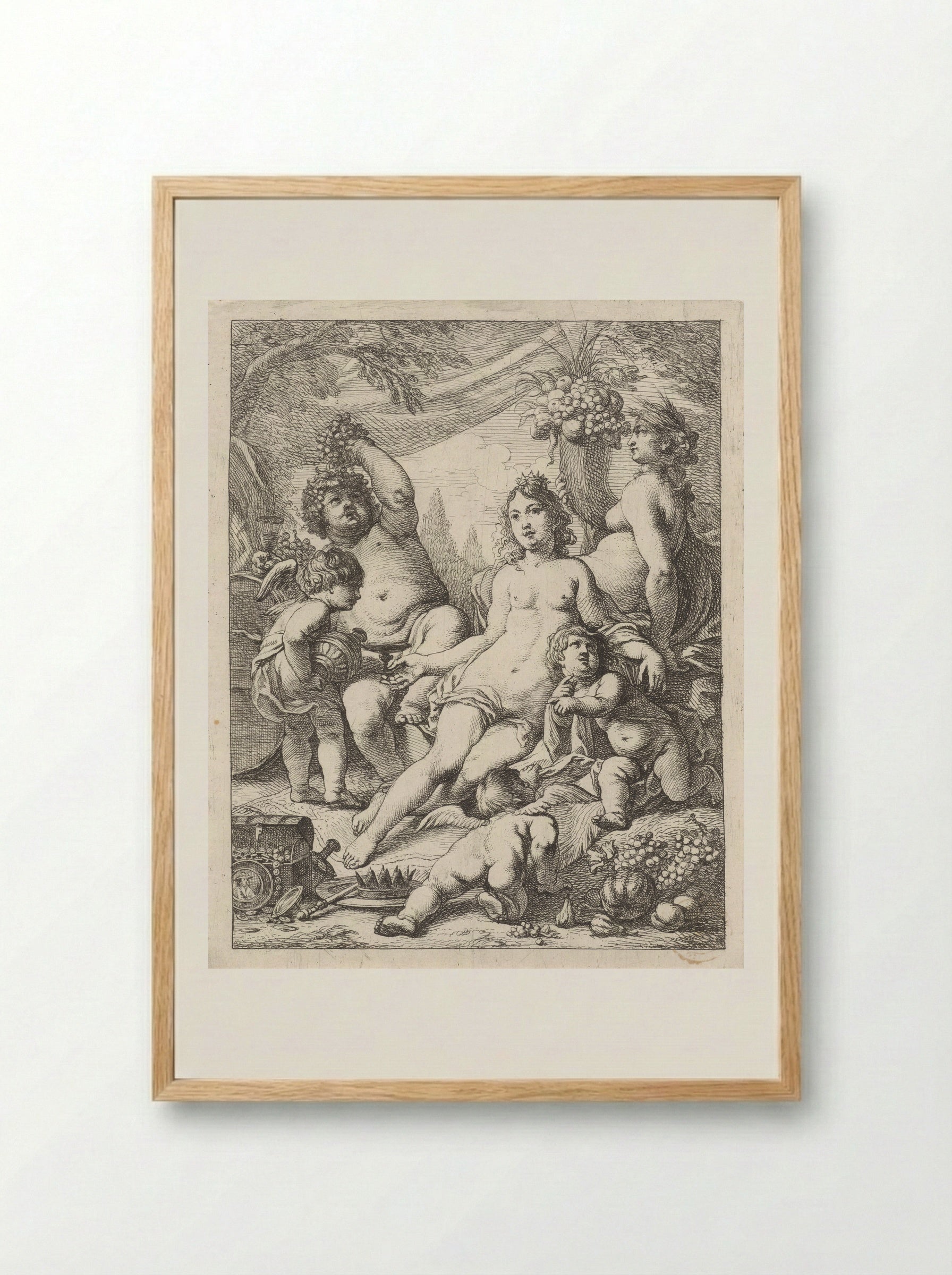 Bacchus, Ceres and Venus - Cornelis Schut (I) - Framed Print Wood