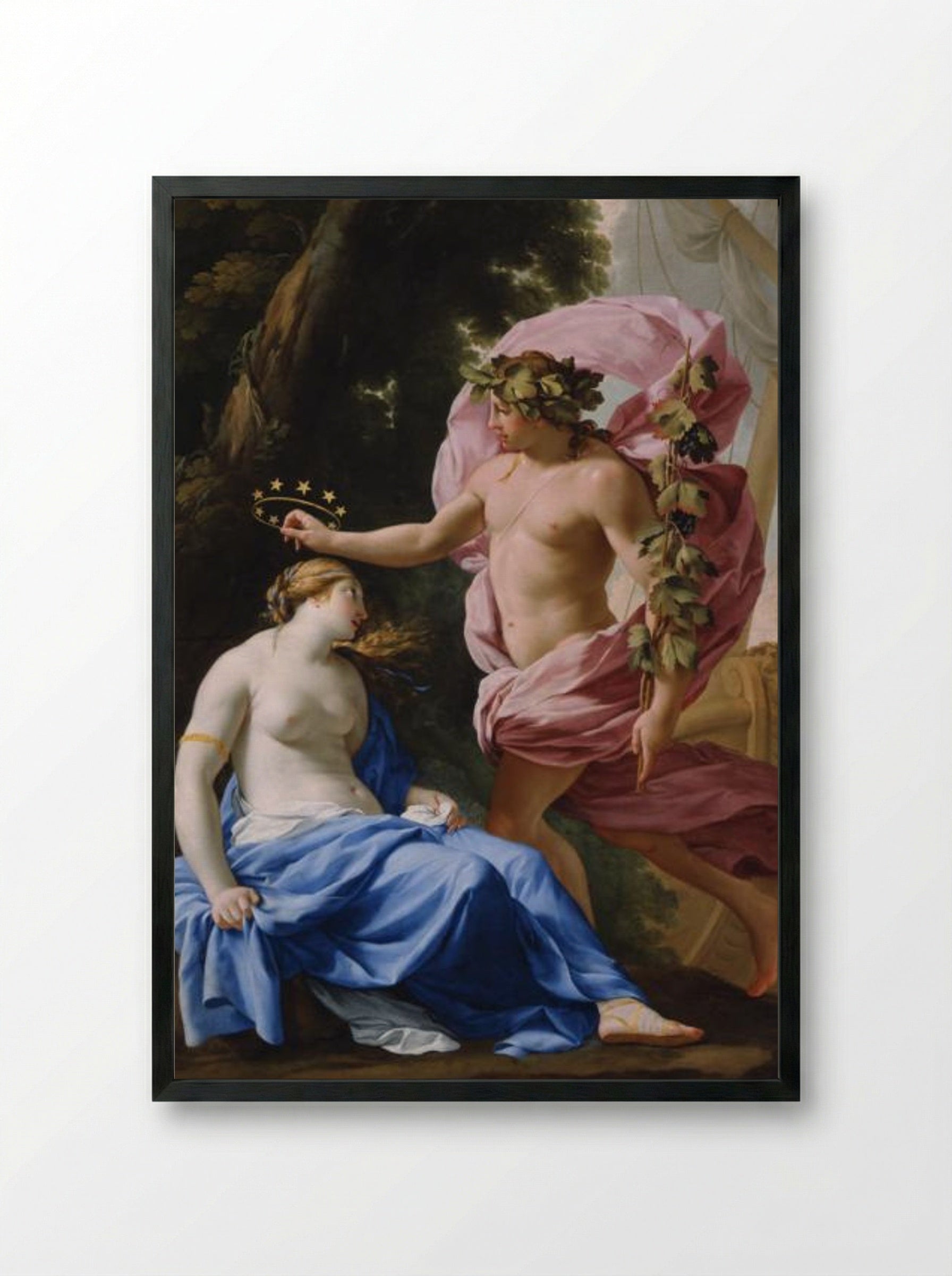 Bacchus and Ariadne - Eustache Le Sueur - Framed Print Black