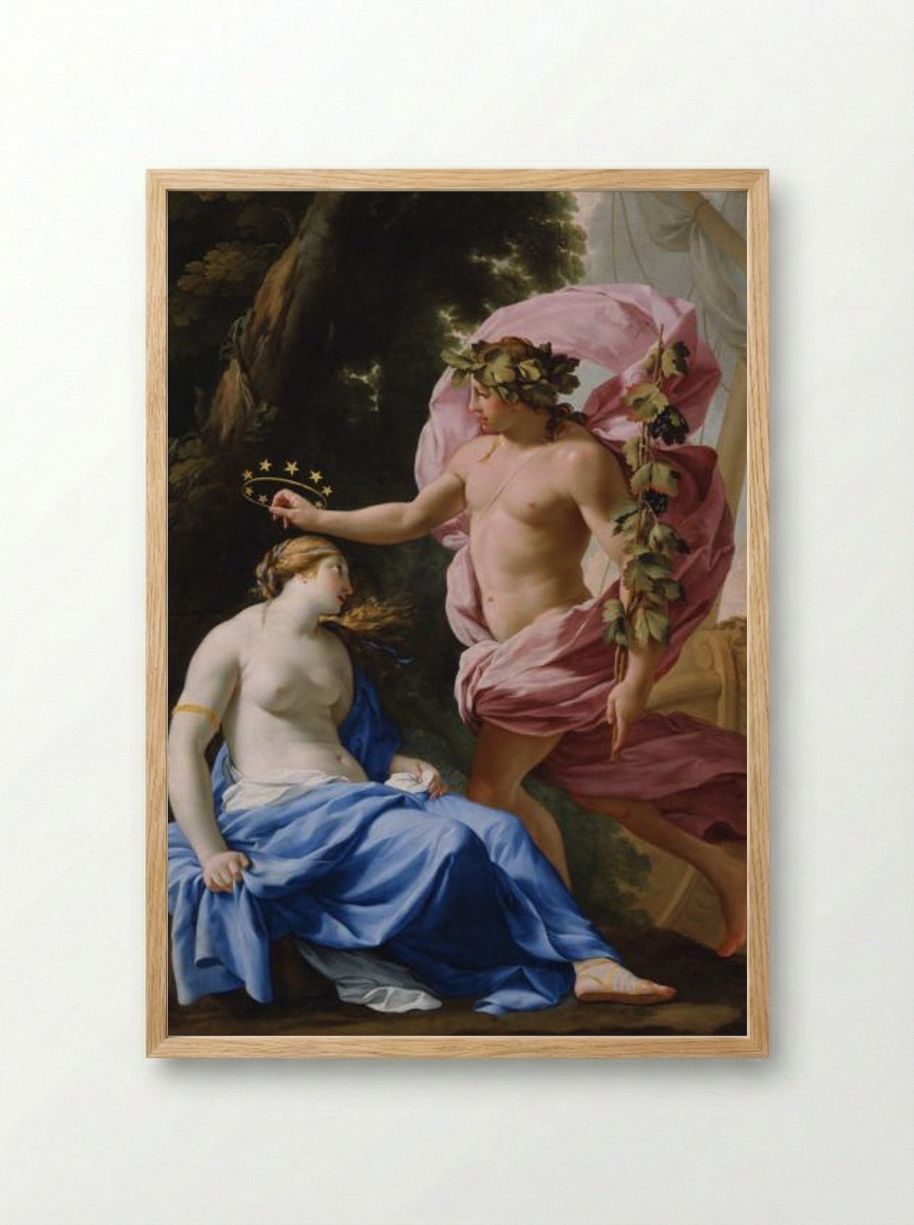 Bacchus and Ariadne - Eustache Le Sueur - Framed Print Wood