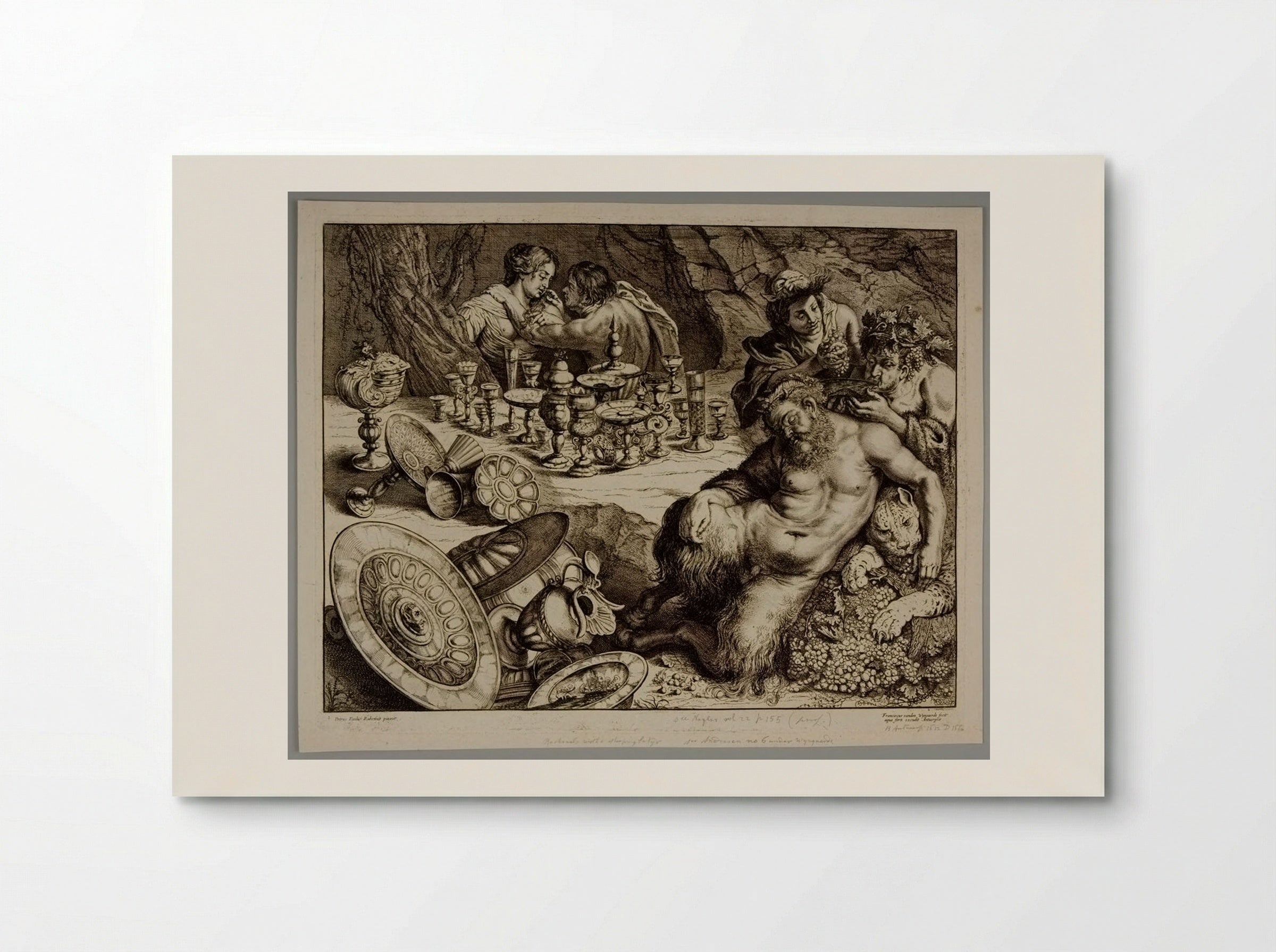 Bacchus and Drunken Silenus - Frans van den Wyngaerde - Poster