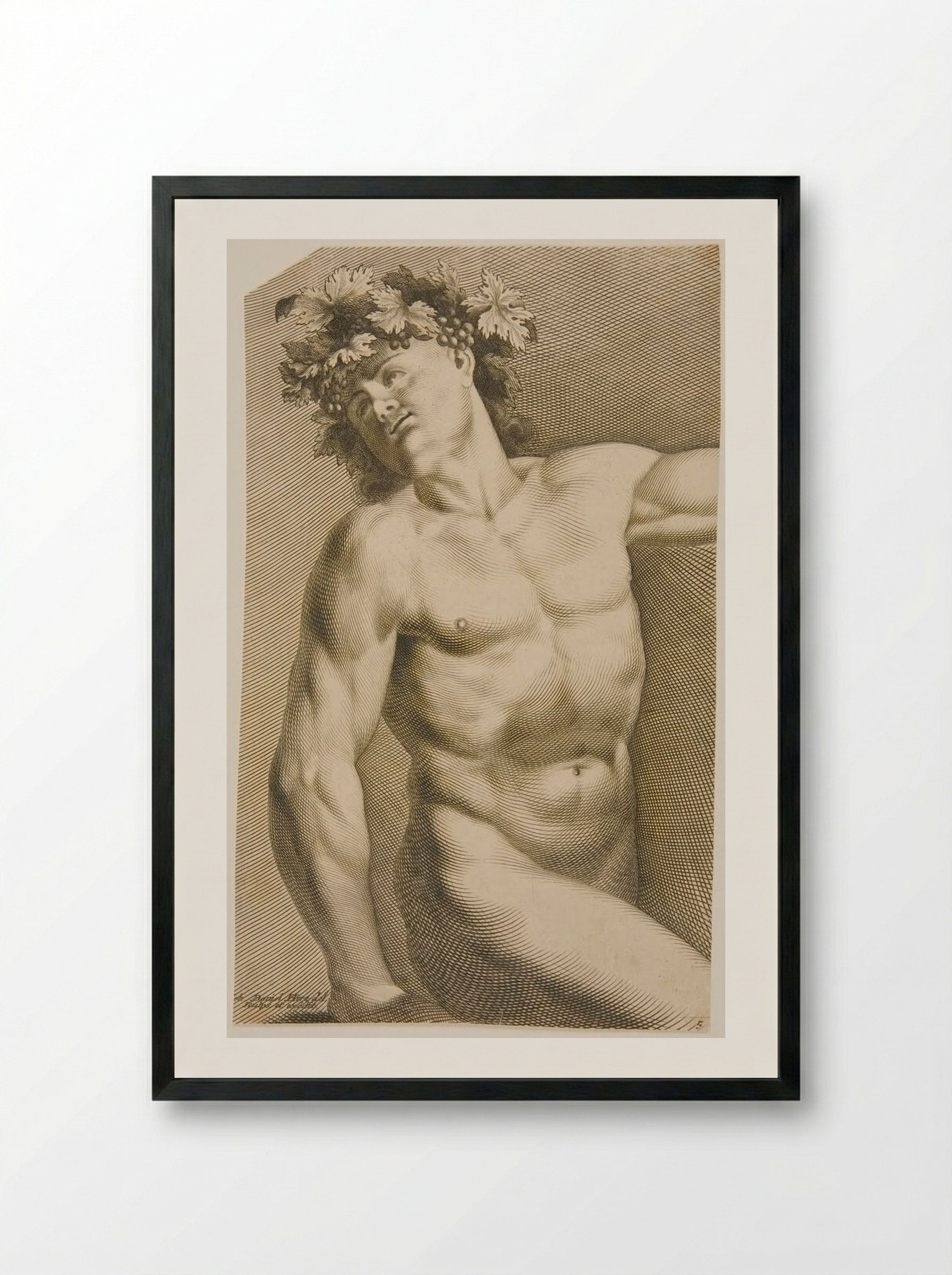 Bacchus - Johann Daniel Herz - Framed Print Black