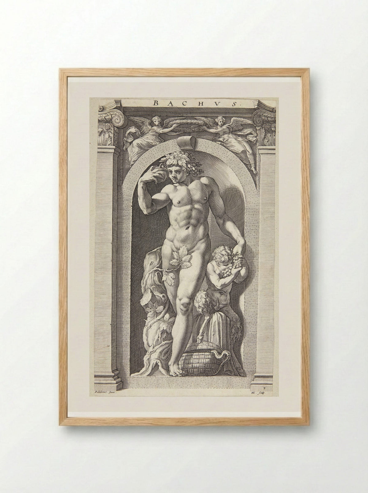 Bacchus - Hendrick Goltzius - Framed Print Wood