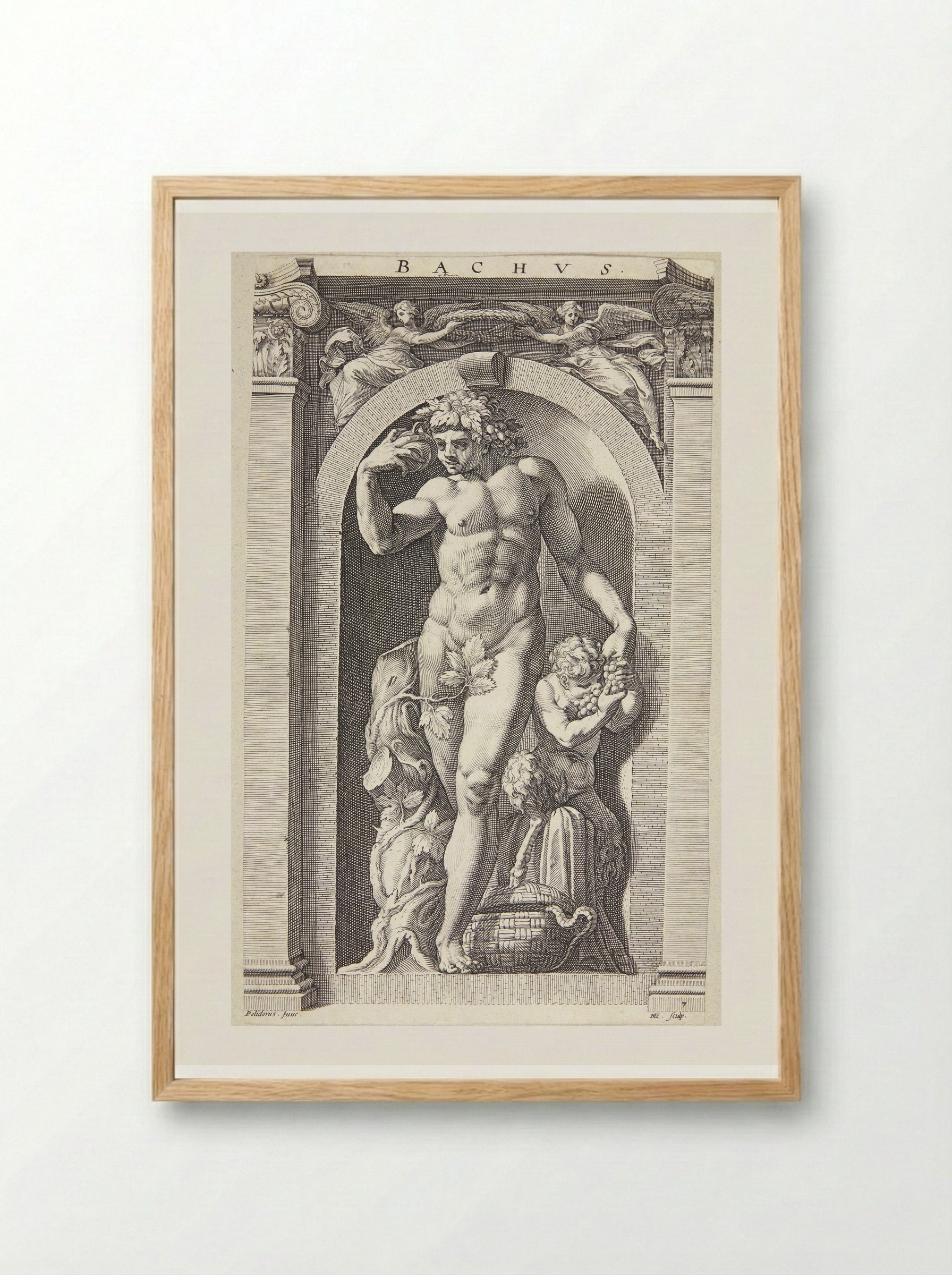 Bacchus - Hendrick Goltzius - Framed Print Wood