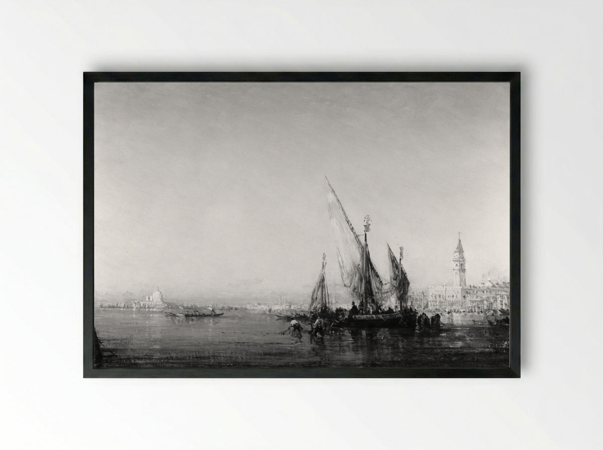 Bacino di San Marco, Venice - Félix Ziem - Framed Print Black