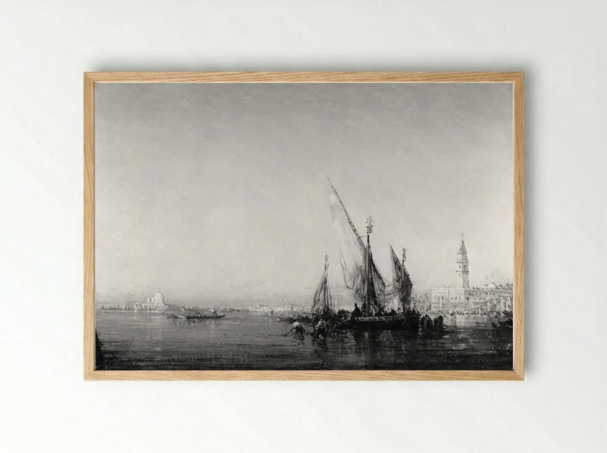 Bacino di San Marco, Venice - Félix Ziem - Framed Print Wood
