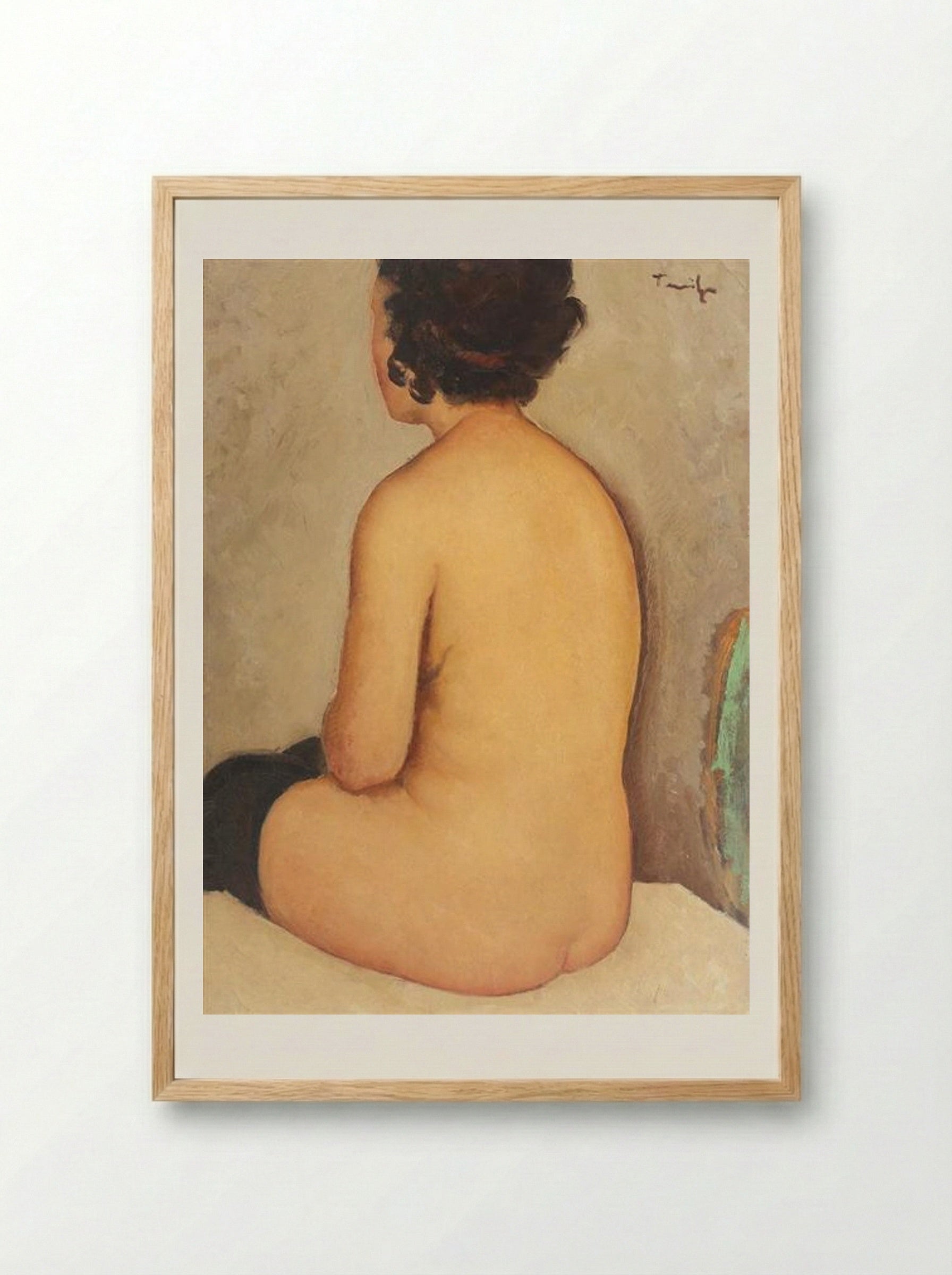 Back Nude - Nicolae Tonitza - Framed Print Wood