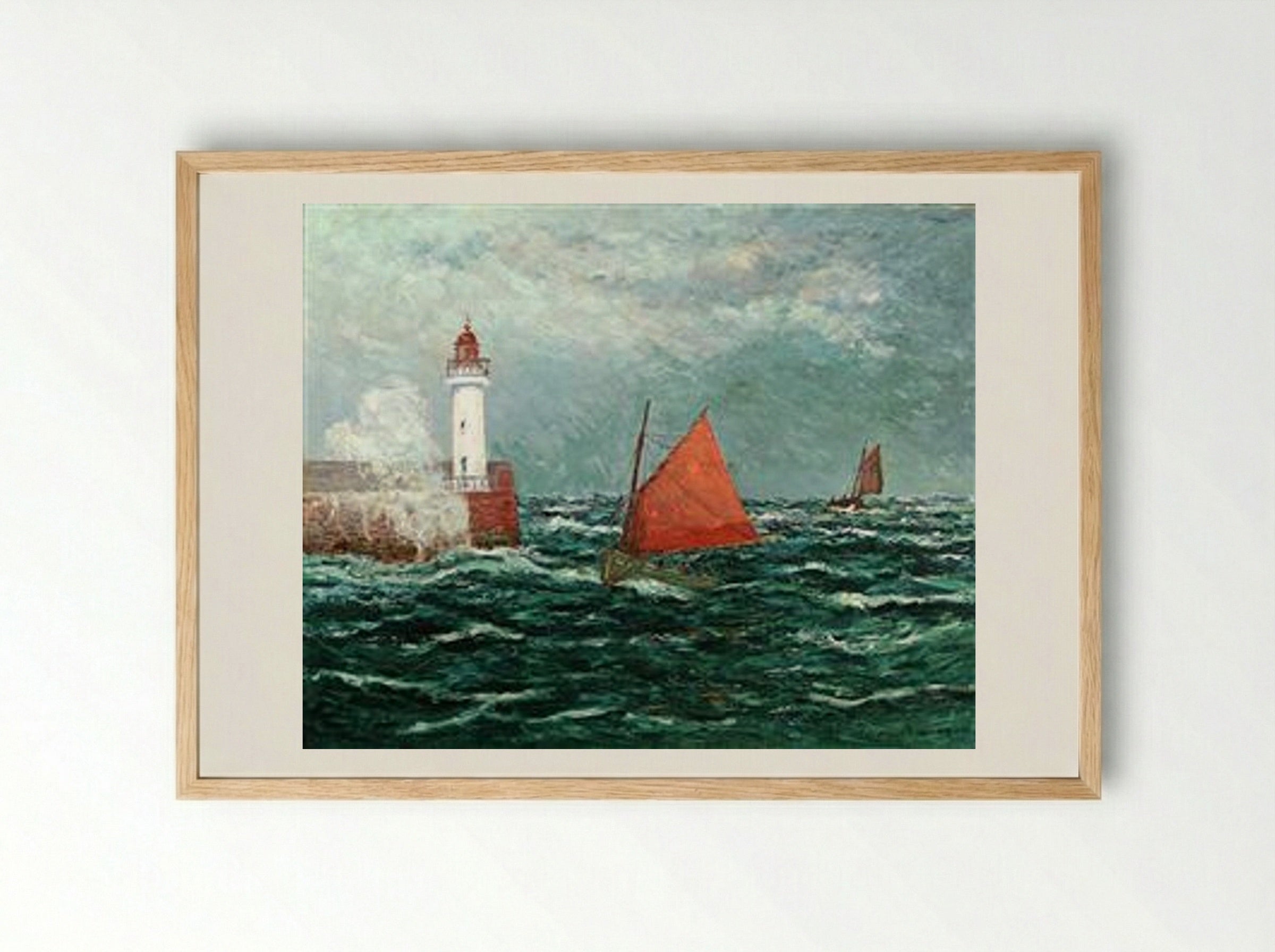Back to Fishing boats in Belle-Isle-en-Mer - Maxime Maufra - Framed Print Wood