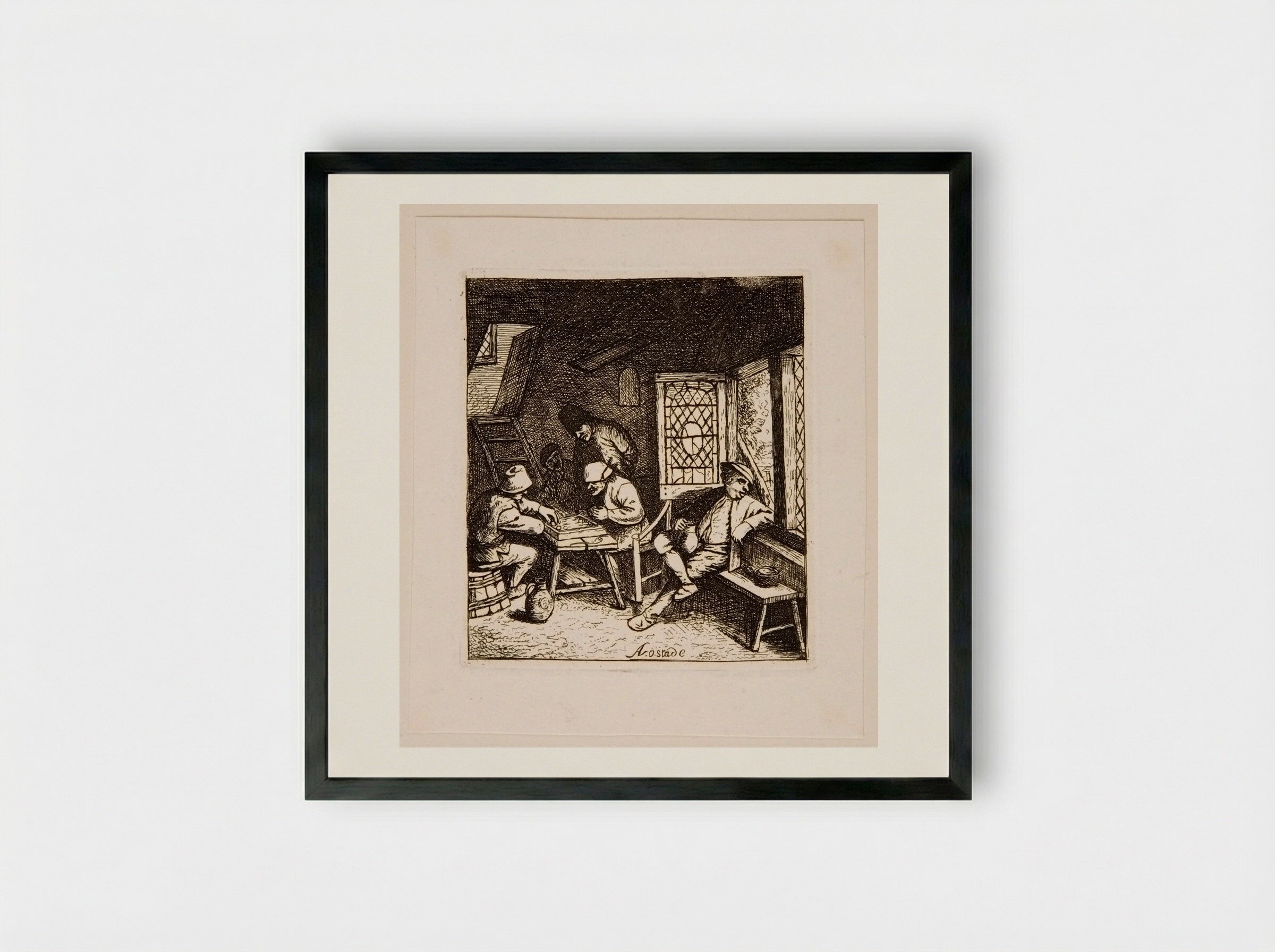 Backgammon Players - David Deuchar - Framed Print Black