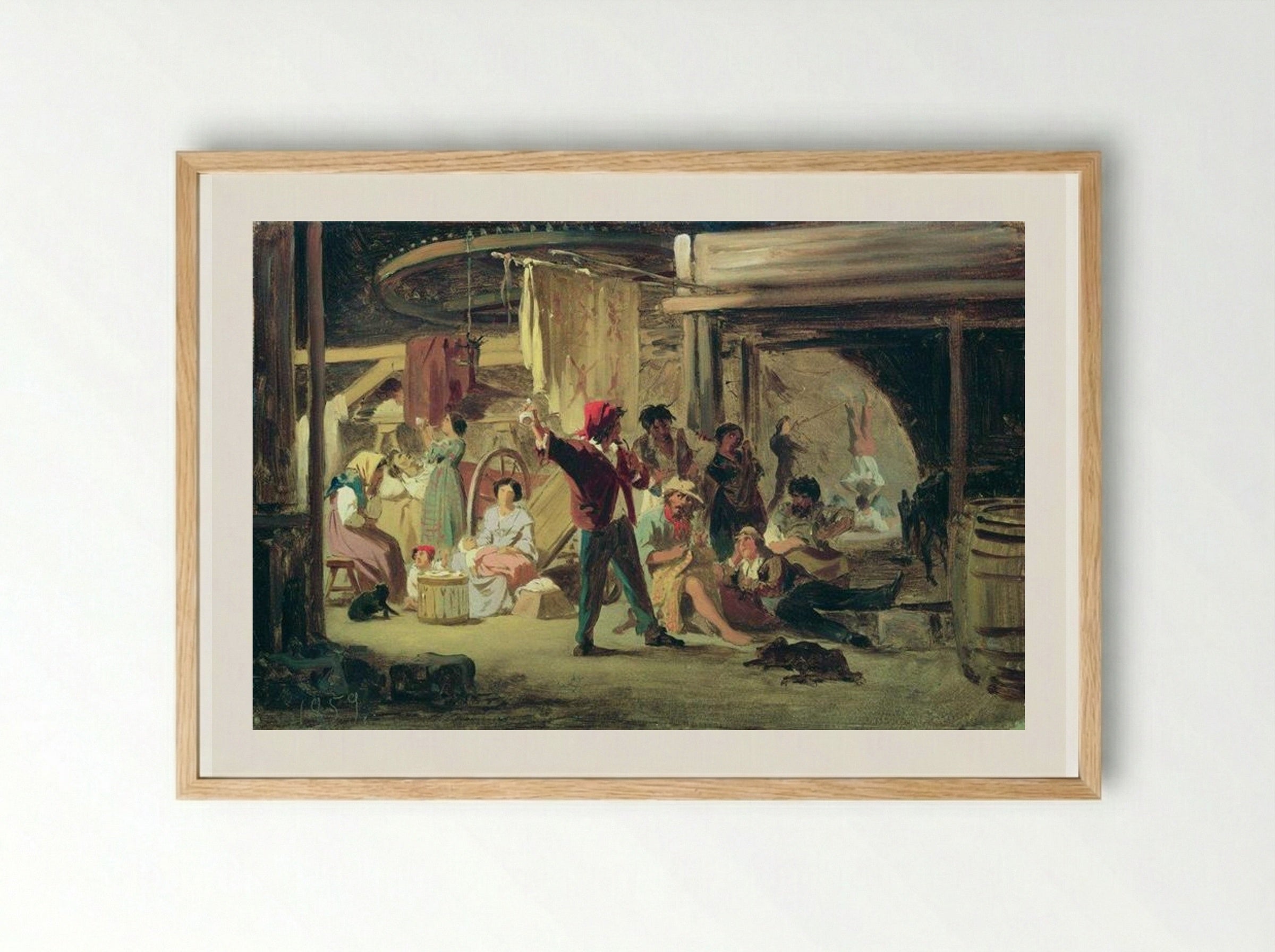 Backstage of the Circus - Fyodor Bronnikov - Framed Print Wood