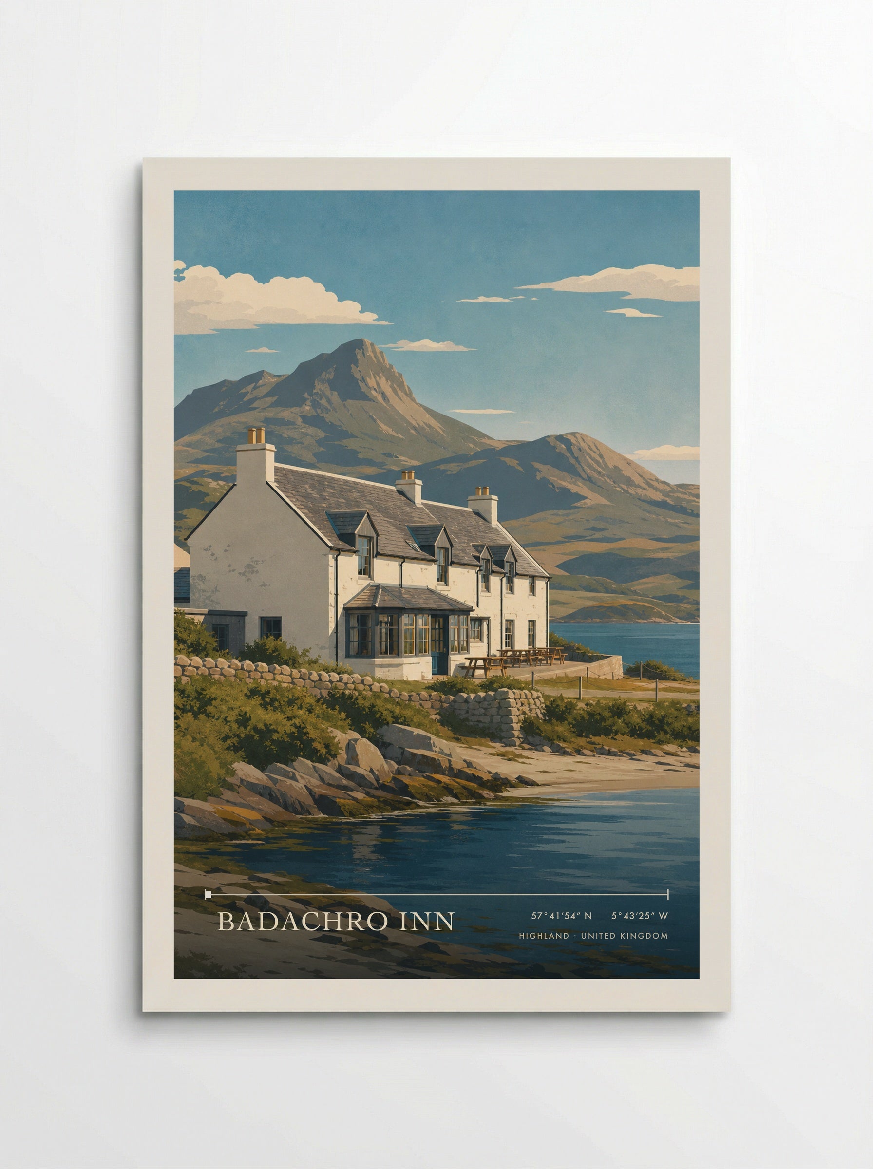 Badachro Inn Highland United Kingdom Travel Poster - Poster