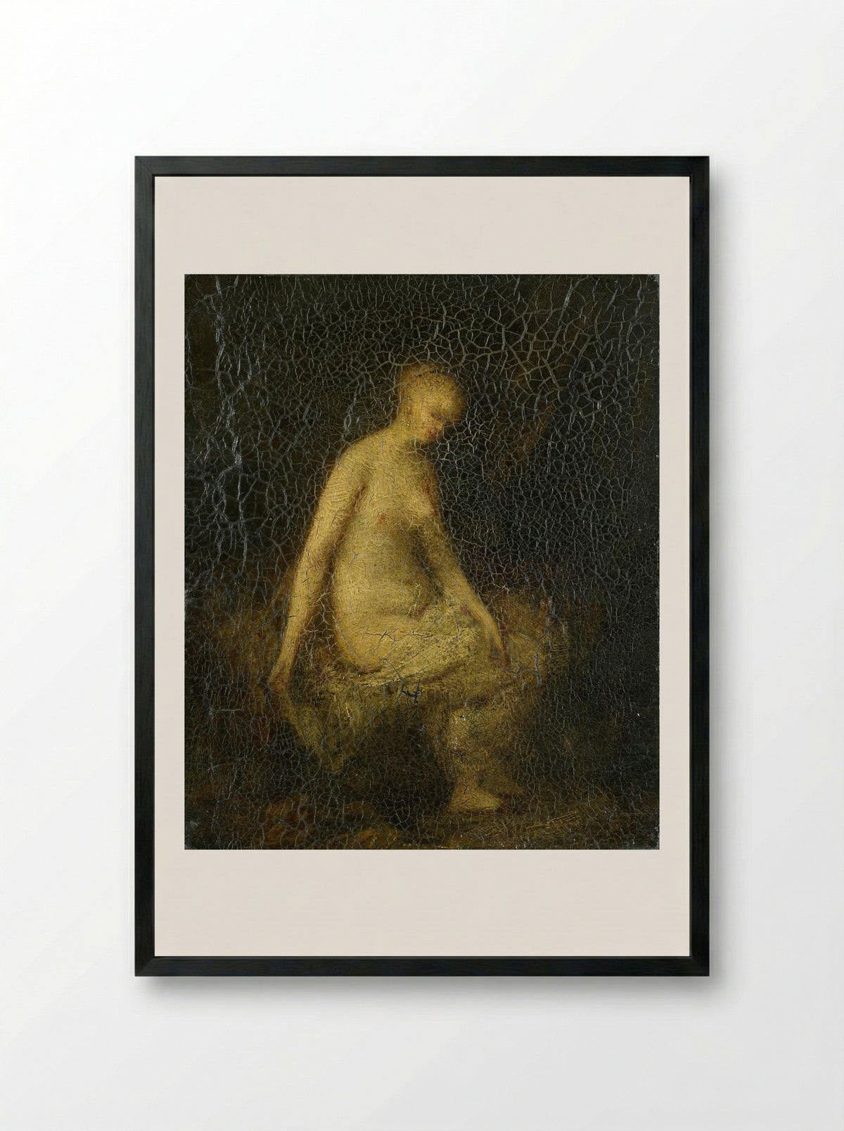 Badende vrouw (Bather) - Hippolyte Michaud - Framed Print Black