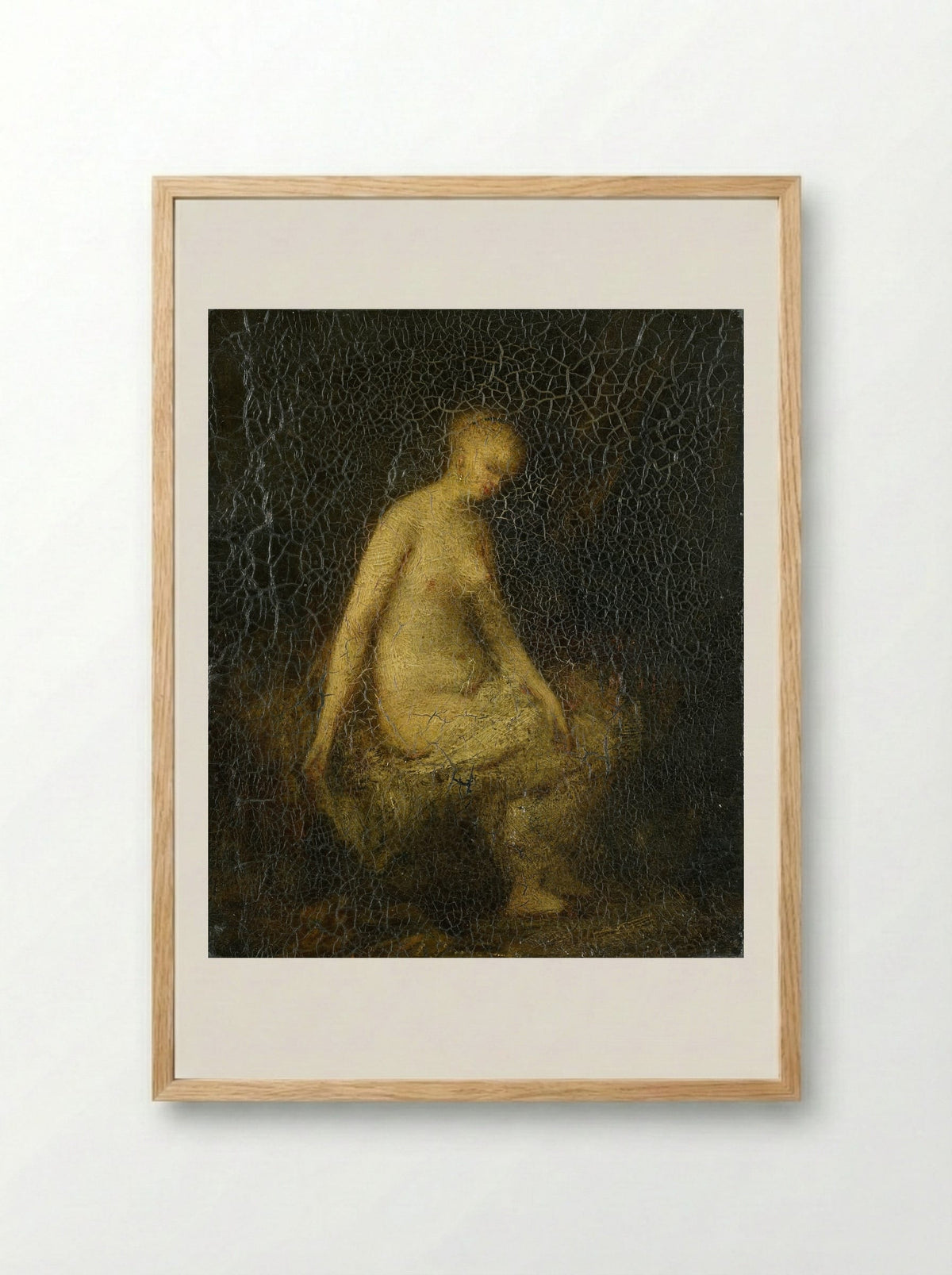 Badende vrouw (Bather) - Hippolyte Michaud - Framed Print Wood