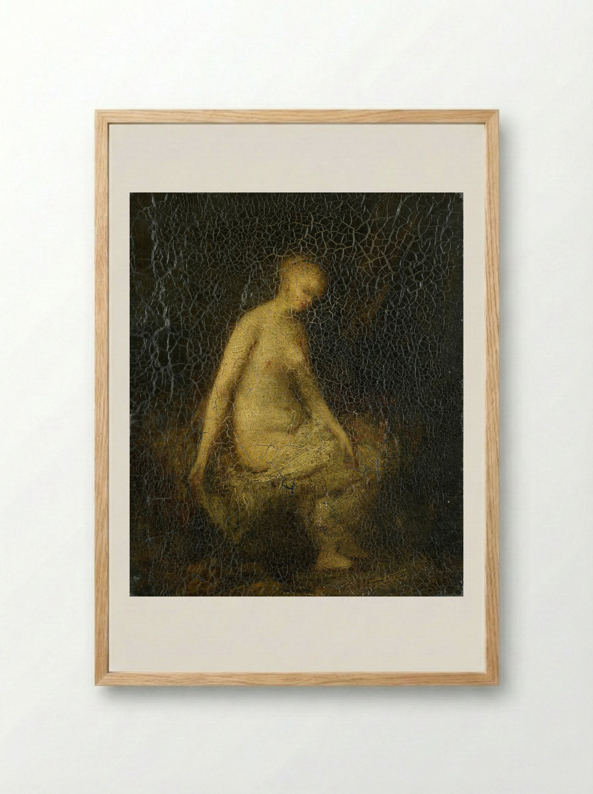 Badende vrouw (Bather) - Hippolyte Michaud - Framed Print Wood