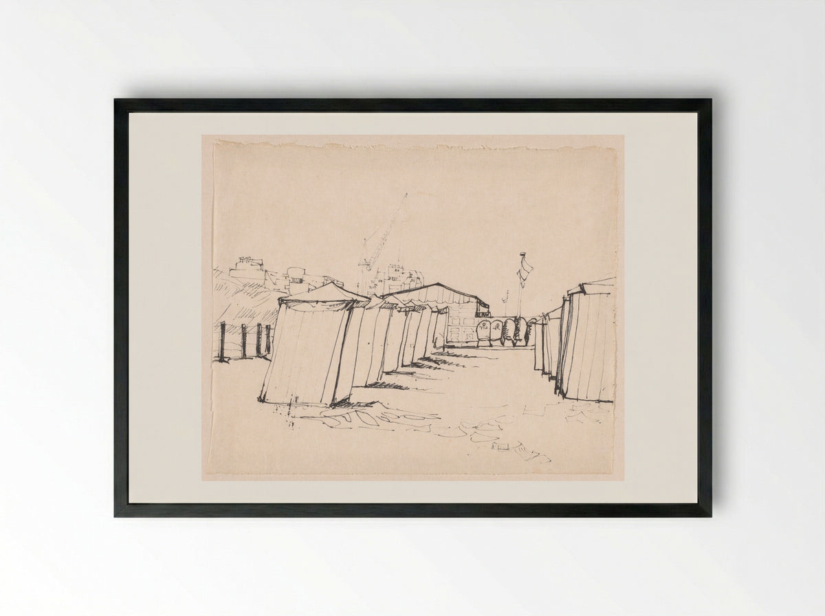 Badhokjes (Noordwijk) - Rein Dool - Framed Print Black