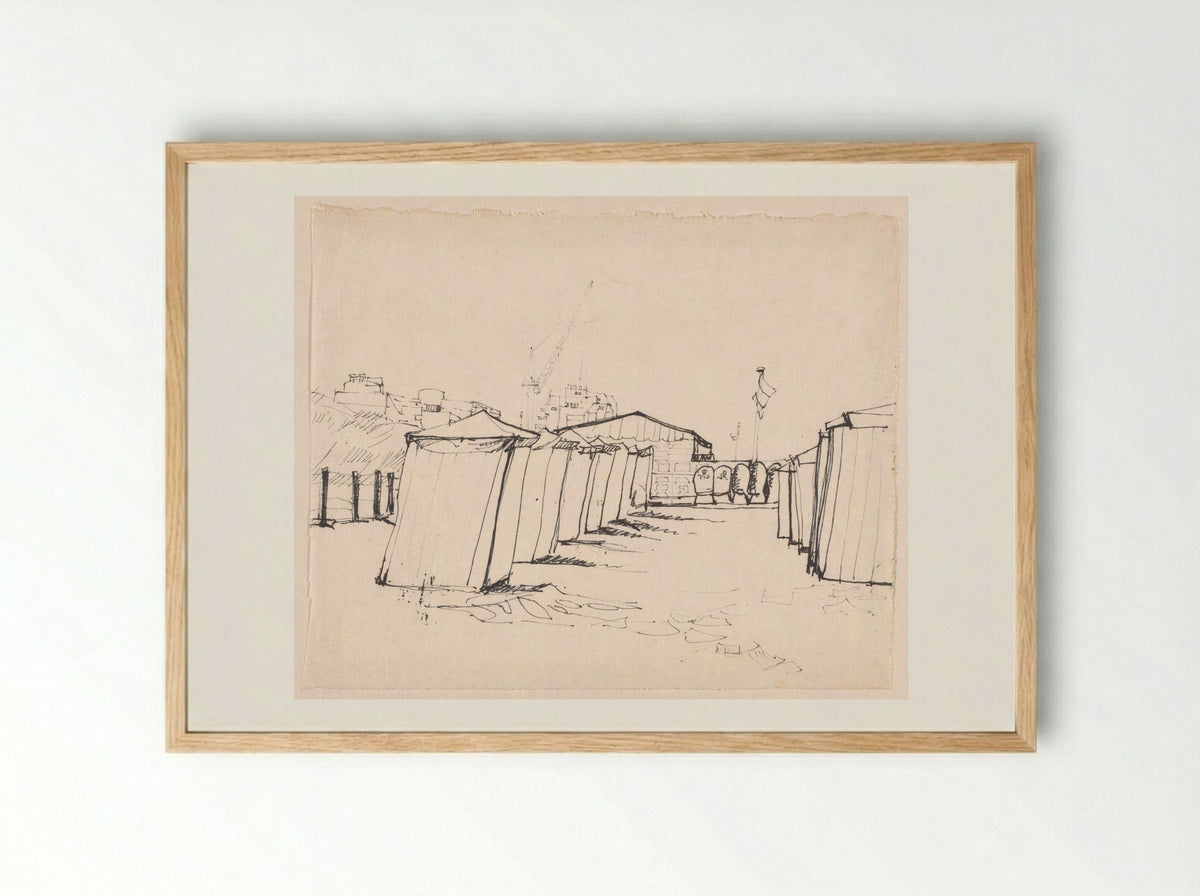 Badhokjes (Noordwijk) - Rein Dool - Framed Print Wood