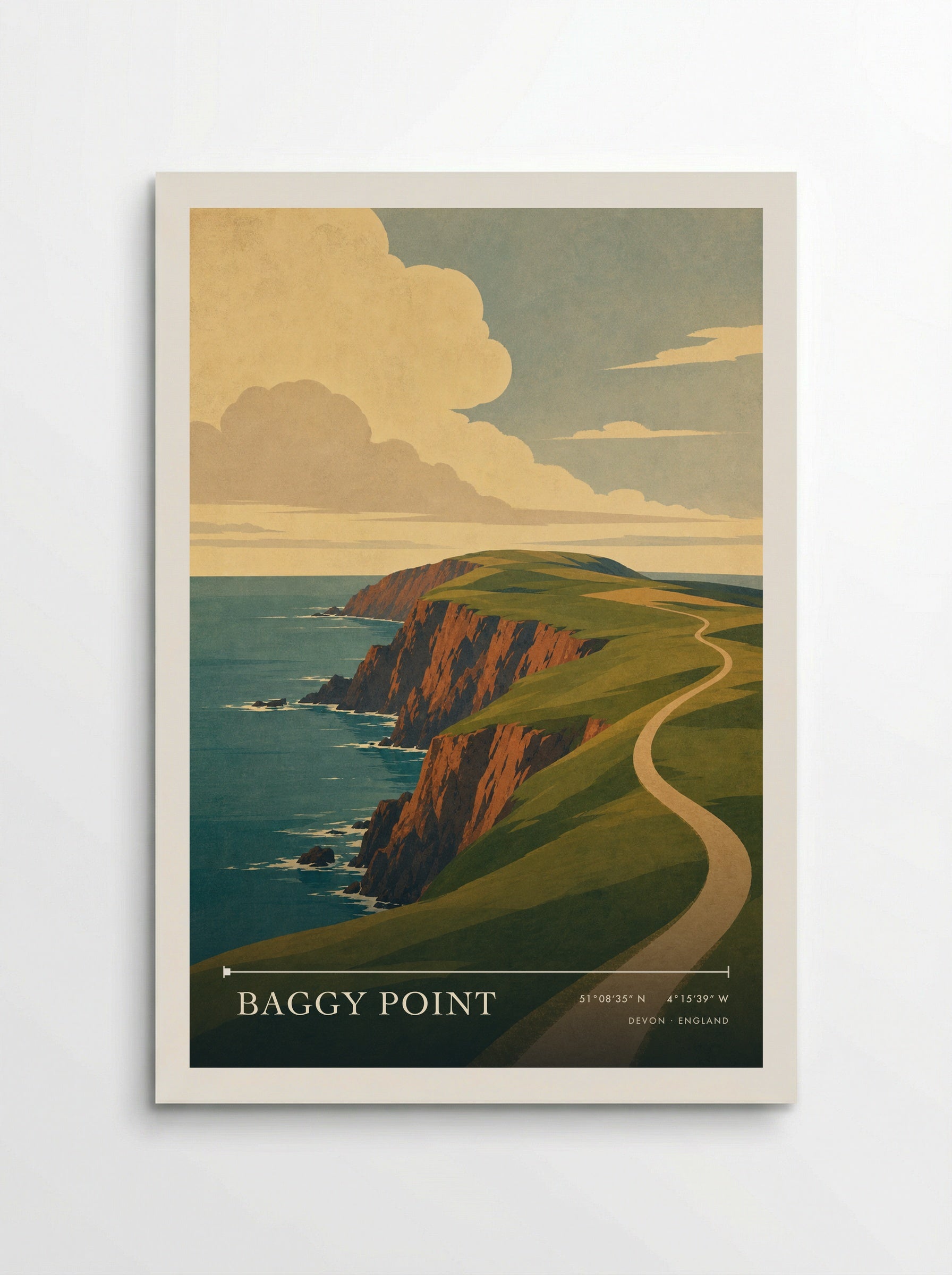 Baggy Point Devon England Travel Poster - Poster