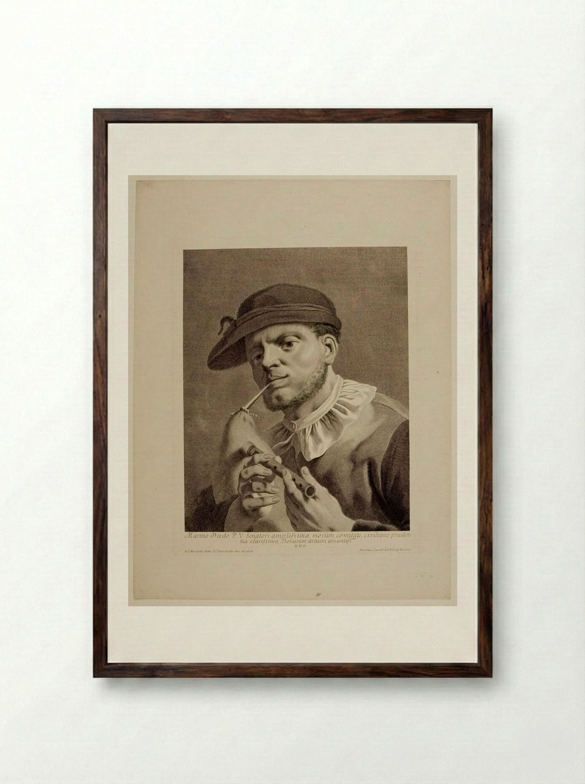 Bagpiper - Nicolò Cavalli - Framed Print Dark Wood