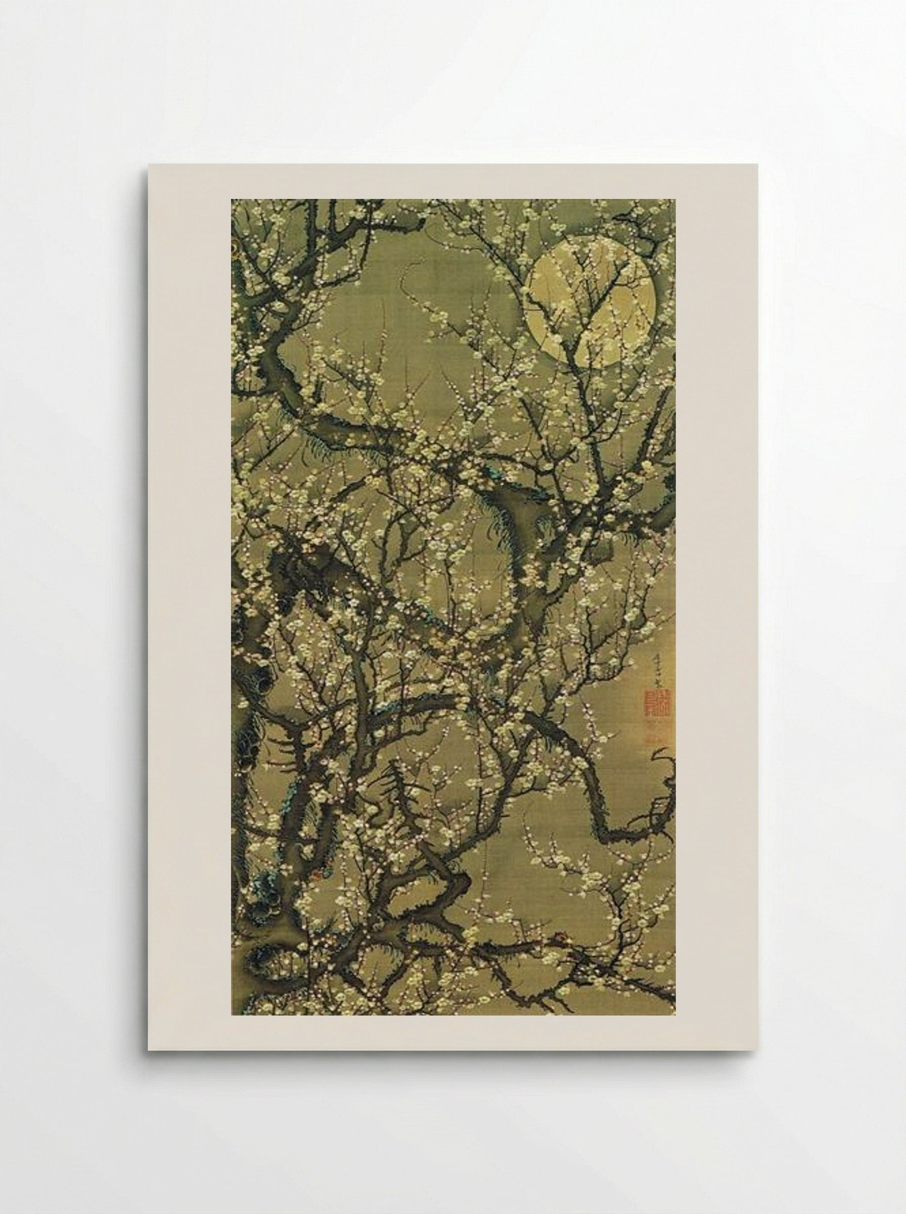 Baika kougetuzu (Plum Blossoms by Moonlight) - Ito Jakuchu - Poster