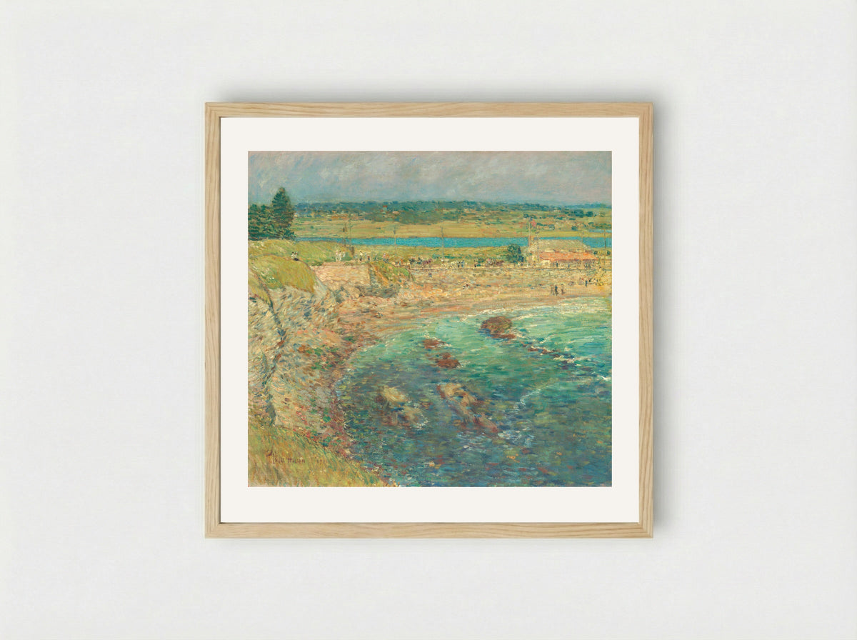 Bailey's Beach, Newport, R.I. - Childe Hassam - Framed Print Wood