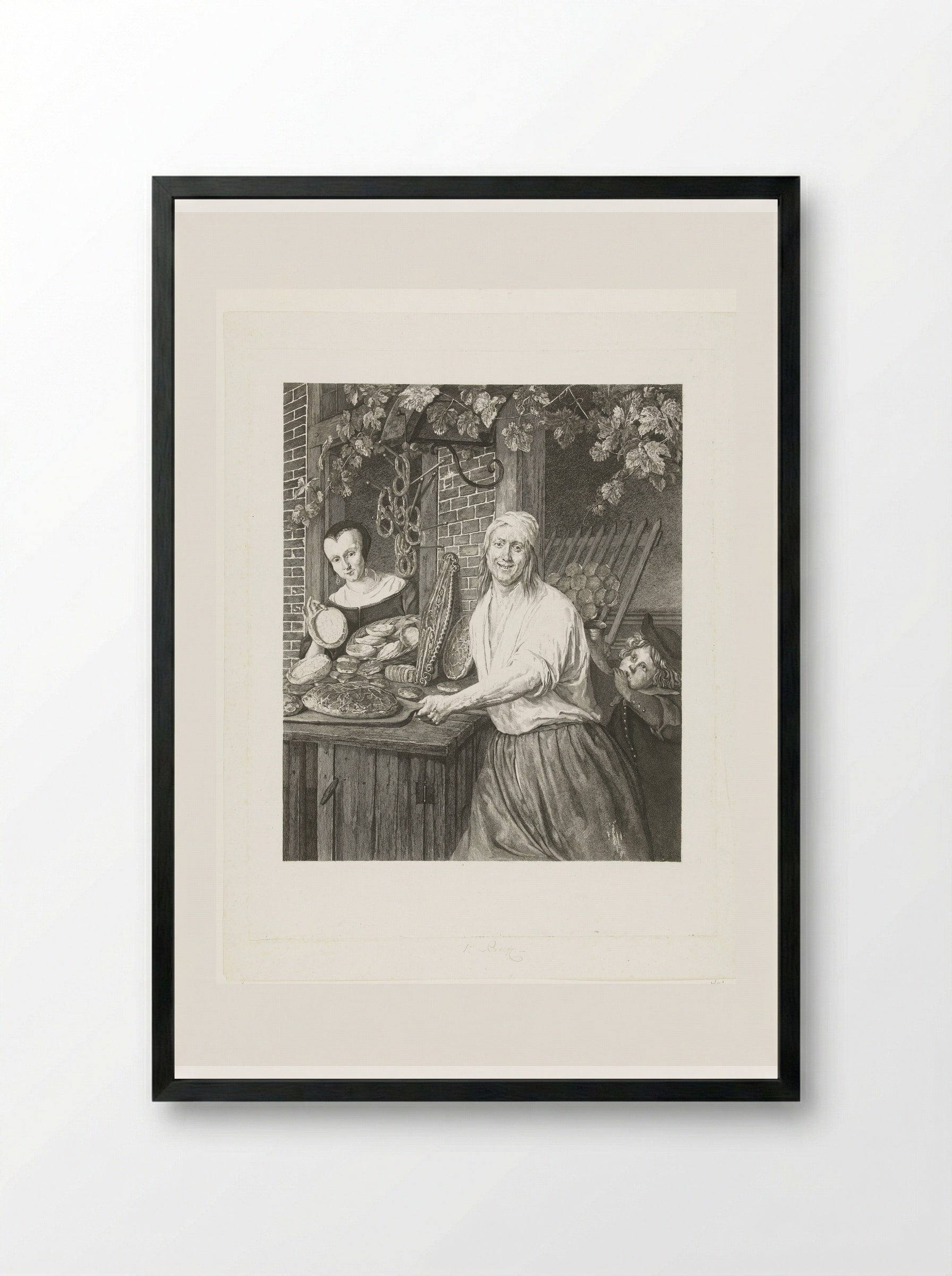 Bakkersechtpaar Arent Oostwaard en Catharina Keizerswaard - Joannes Bemme - Framed Print Black