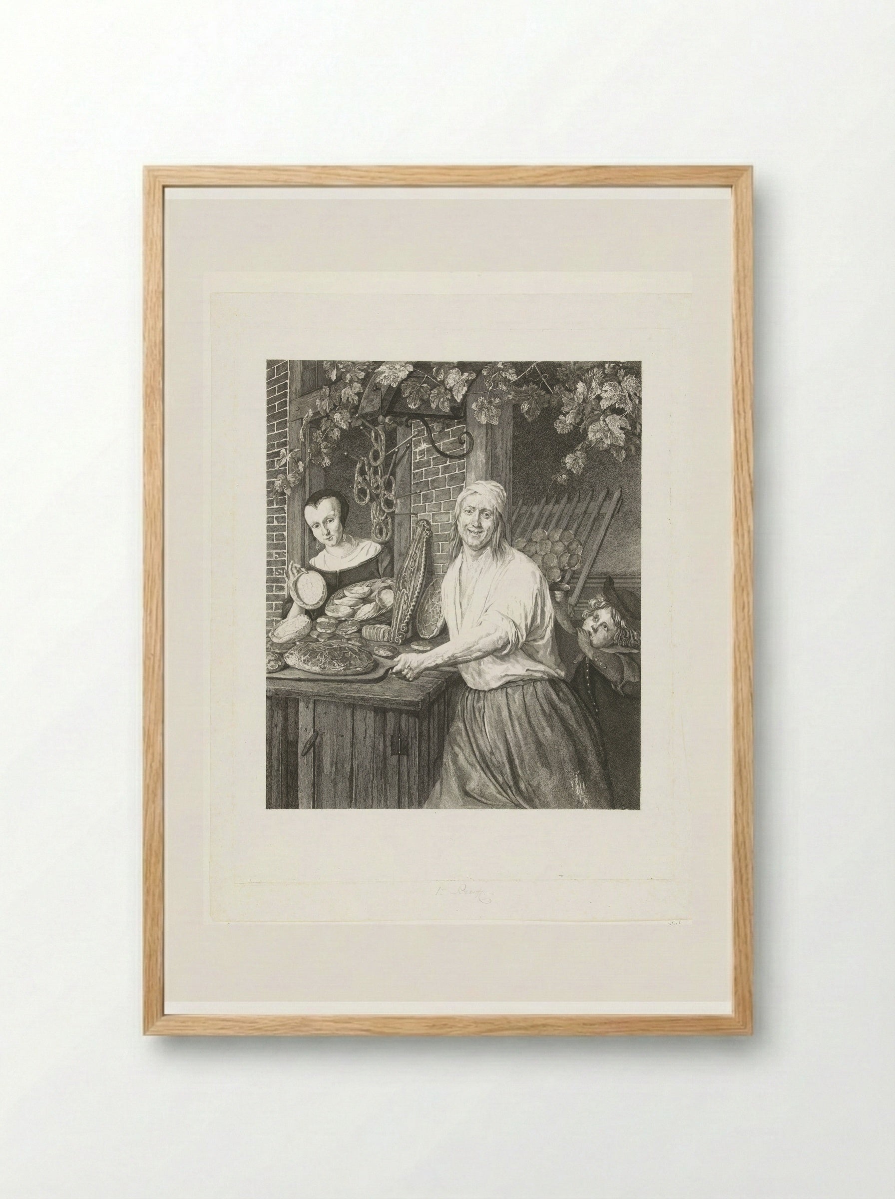 Bakkersechtpaar Arent Oostwaard en Catharina Keizerswaard - Joannes Bemme - Framed Print Wood