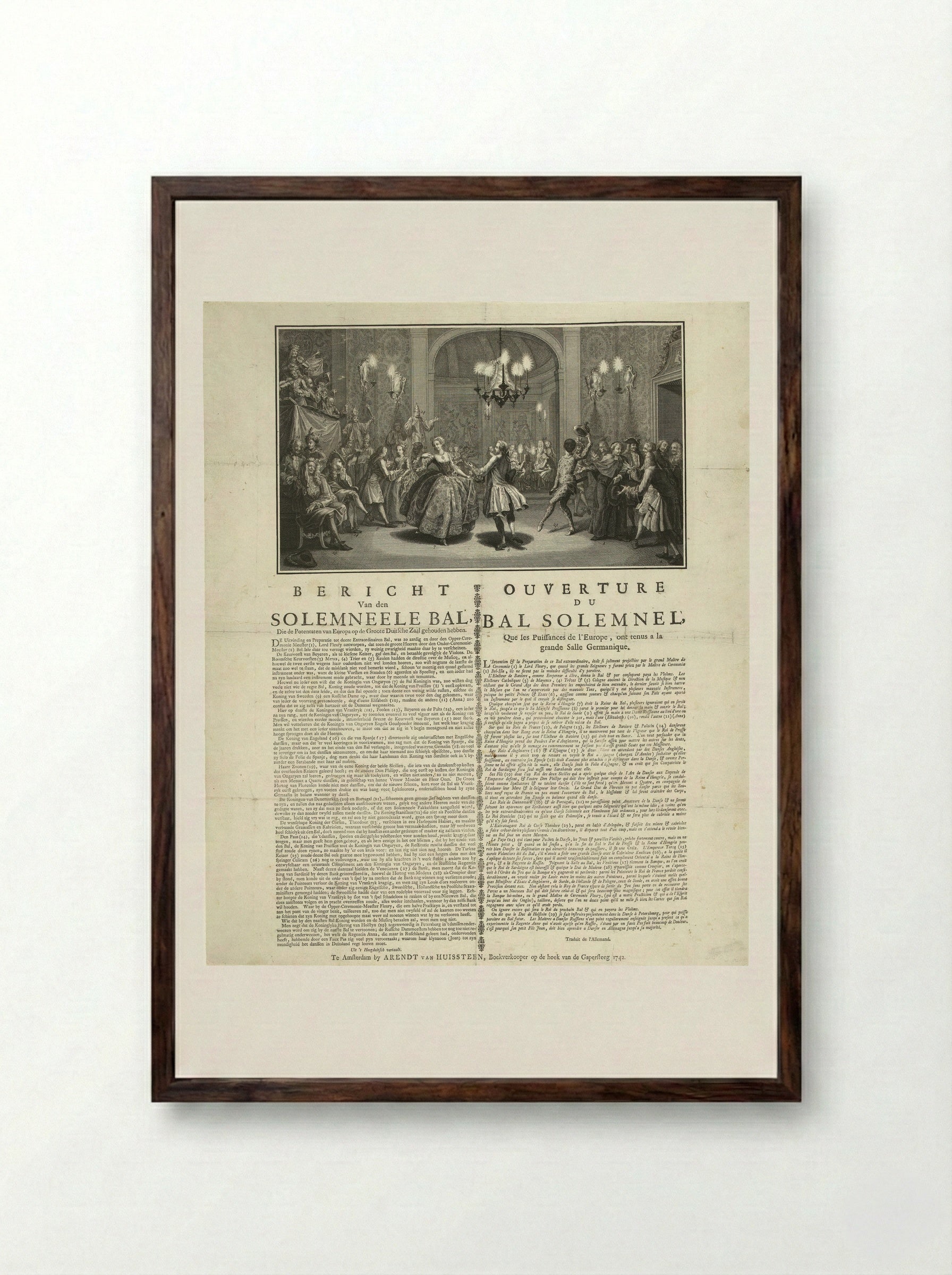 Bal der Europese vorsten - Simon Fokke - Framed Print Dark Wood