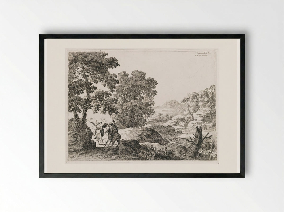 Balaam and the Ass - Herman van Swanevelt - Framed Print Black