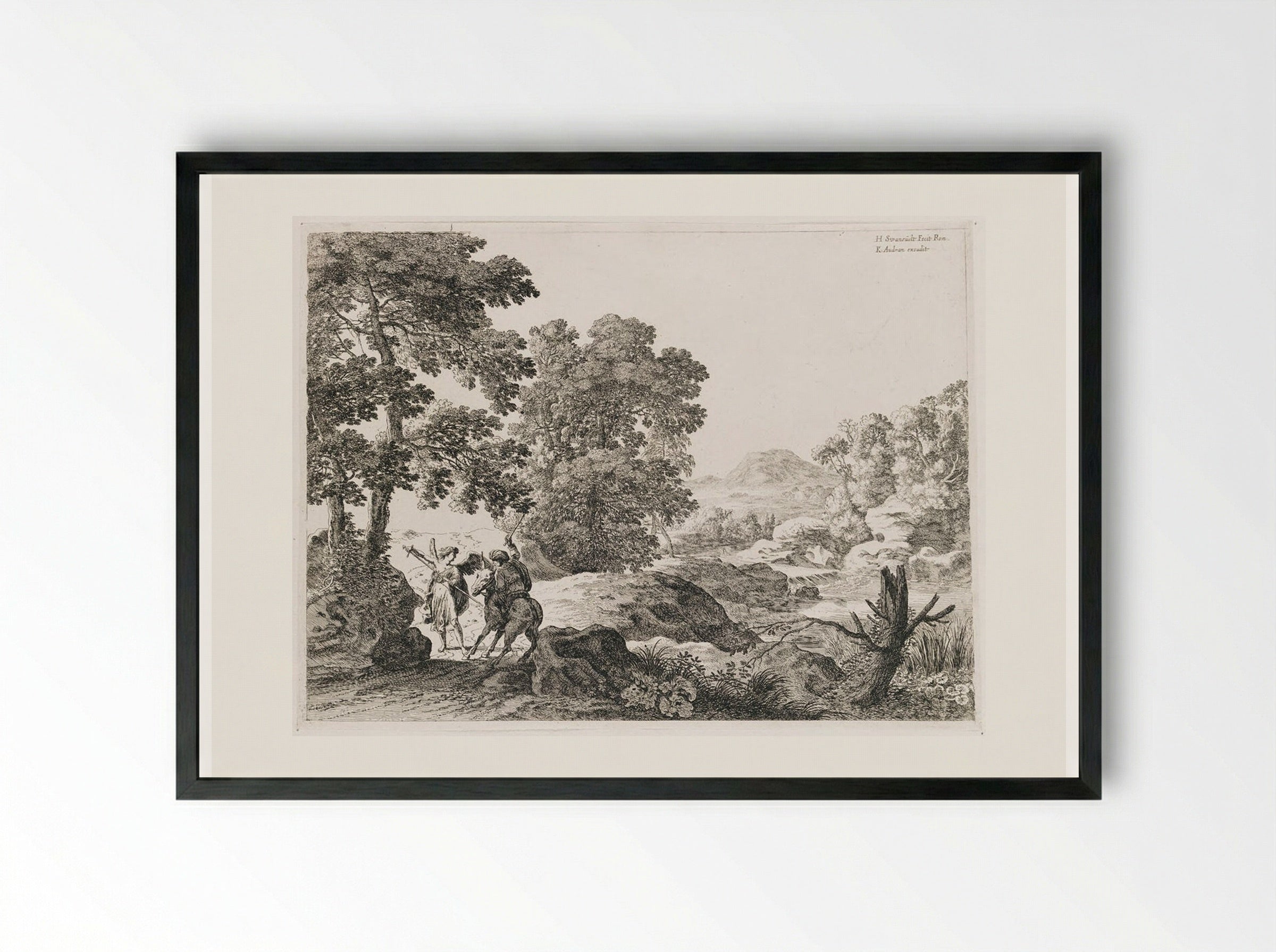 Balaam and the Ass - Herman van Swanevelt - Framed Print Black