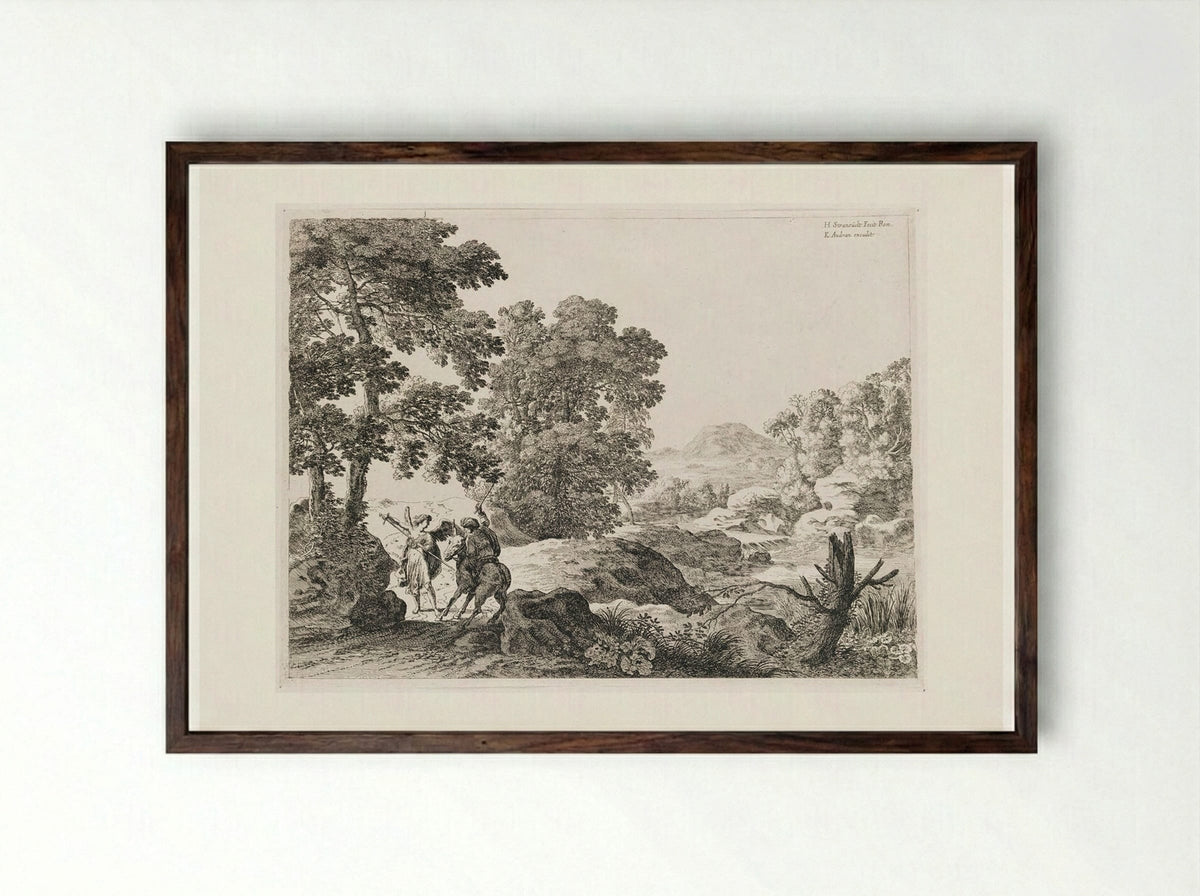 Balaam and the Ass - Herman van Swanevelt - Framed Print Dark Wood