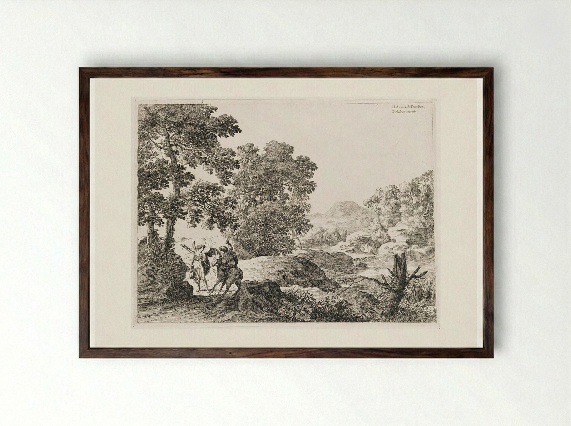 Balaam and the Ass - Herman van Swanevelt - Framed Print Dark Wood