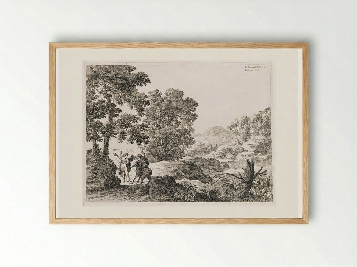 Balaam and the Ass - Herman van Swanevelt - Framed Print Wood