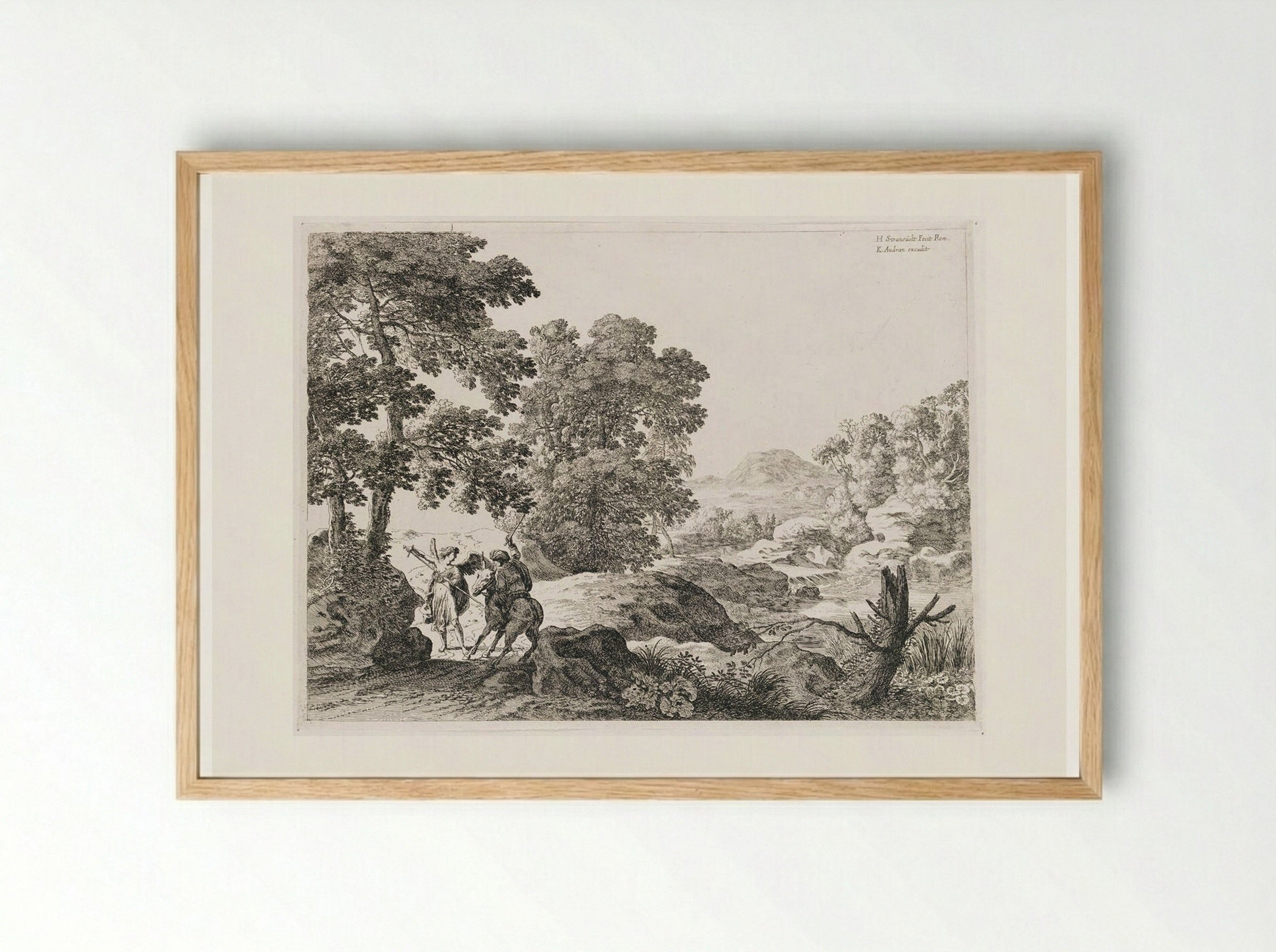 Balaam and the Ass - Herman van Swanevelt - Framed Print Wood