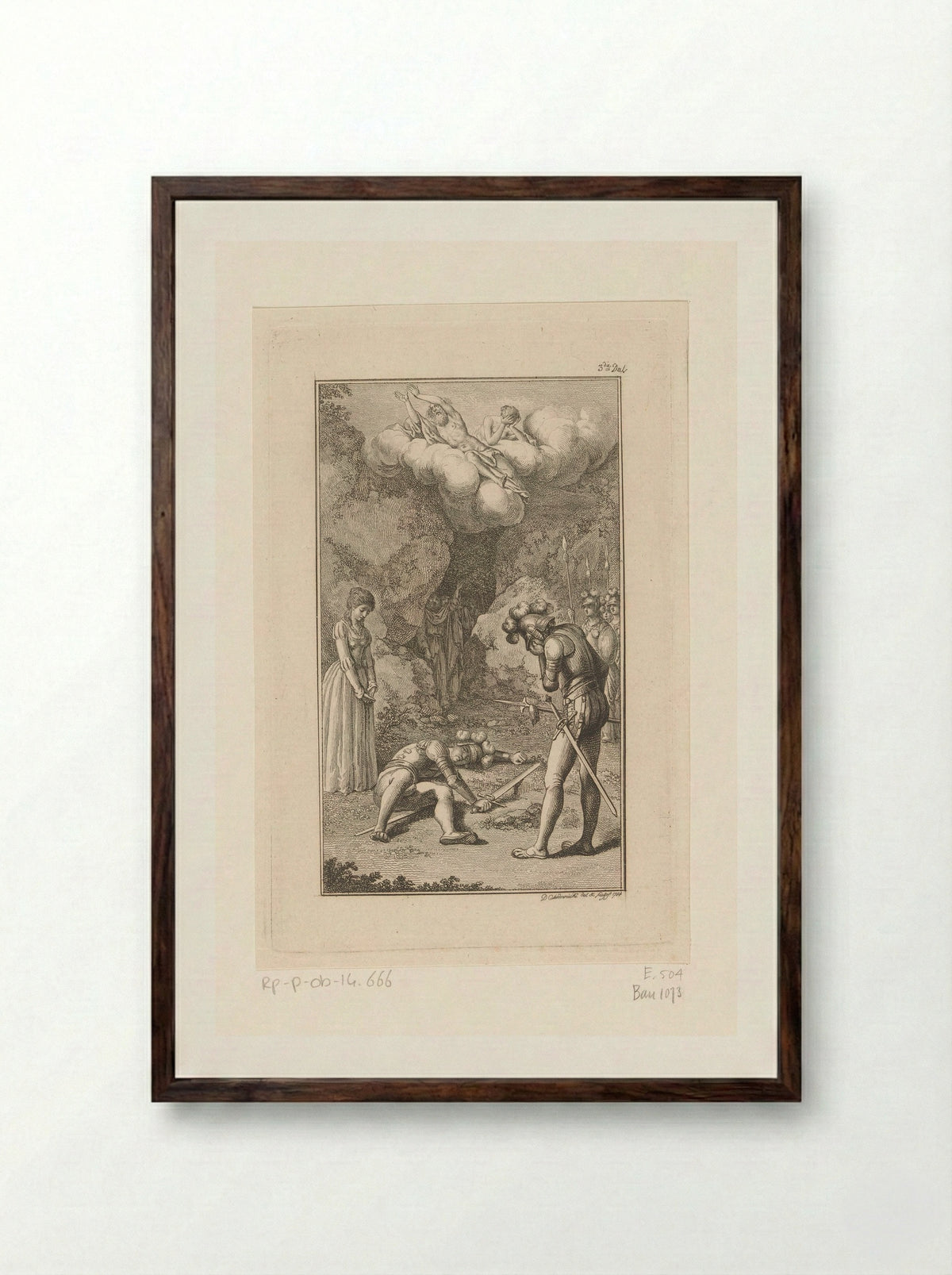 Balders dood - Christian Gottlob Proft - Framed Print Dark Wood